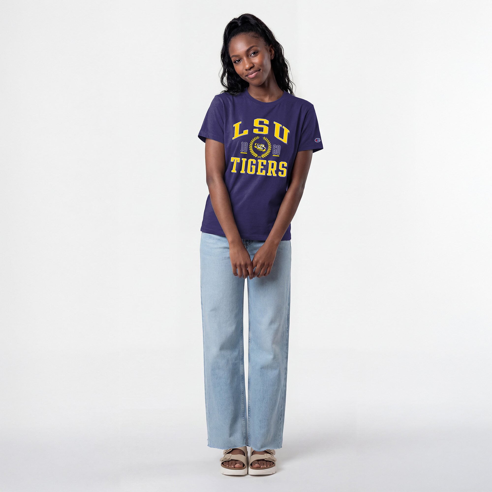 Women's Champion Purple LSU Tigers Lifestyle T-Shirt