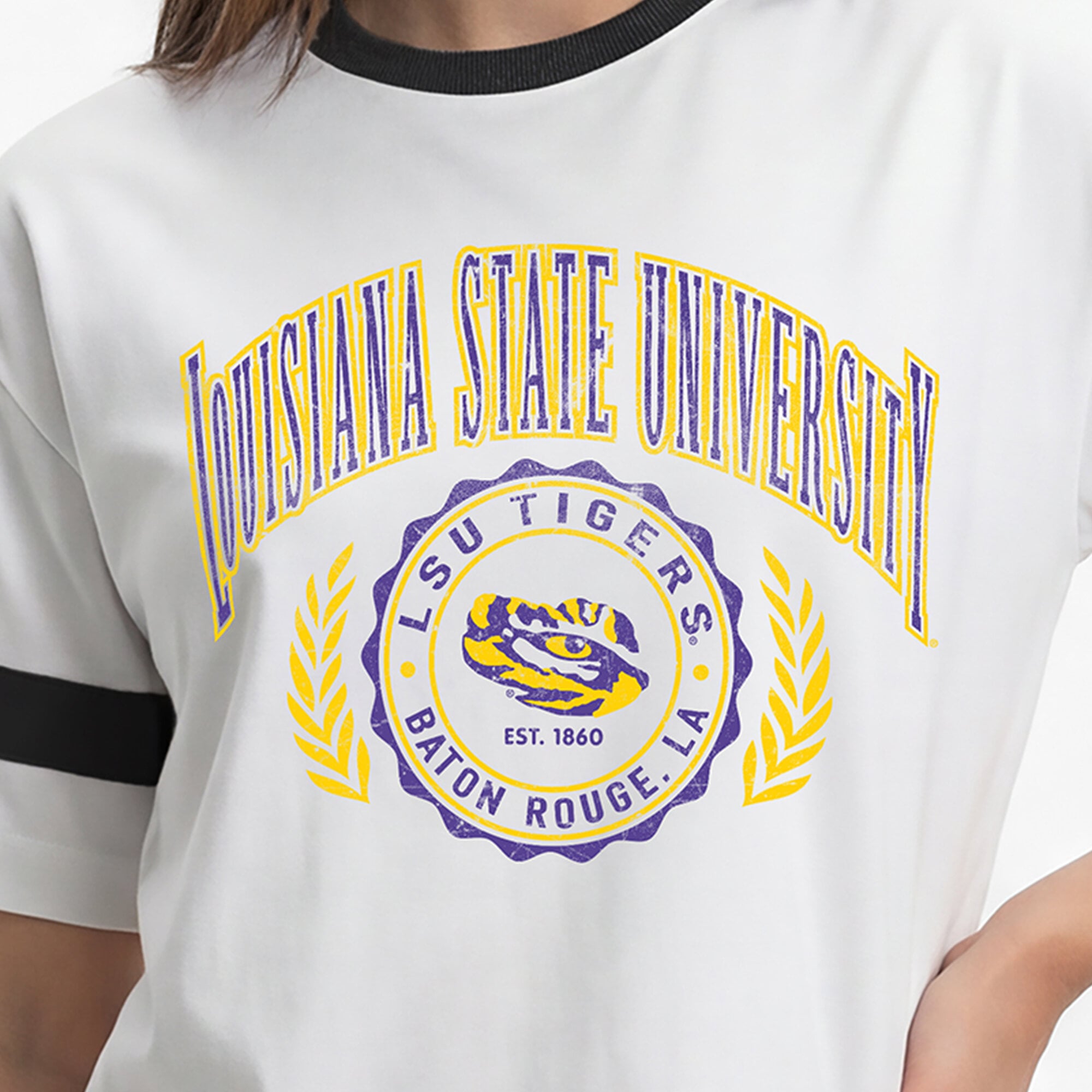 Women's Champion White LSU Tigers Retro Oversized T-Shirt