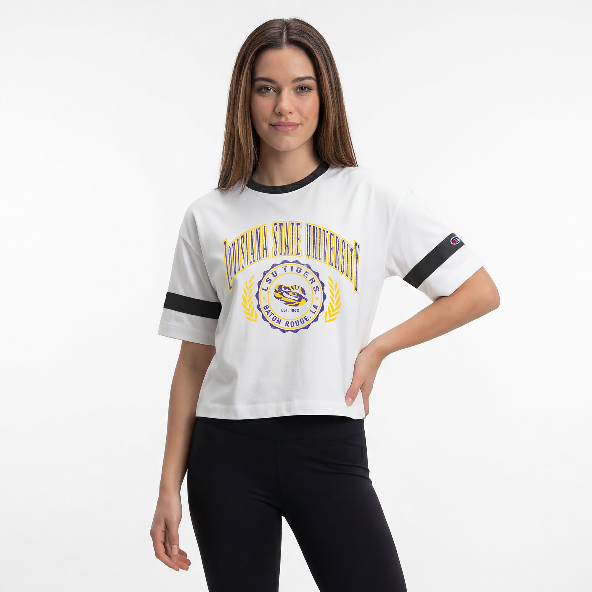 Women's Champion White LSU Tigers Retro Oversized T-Shirt