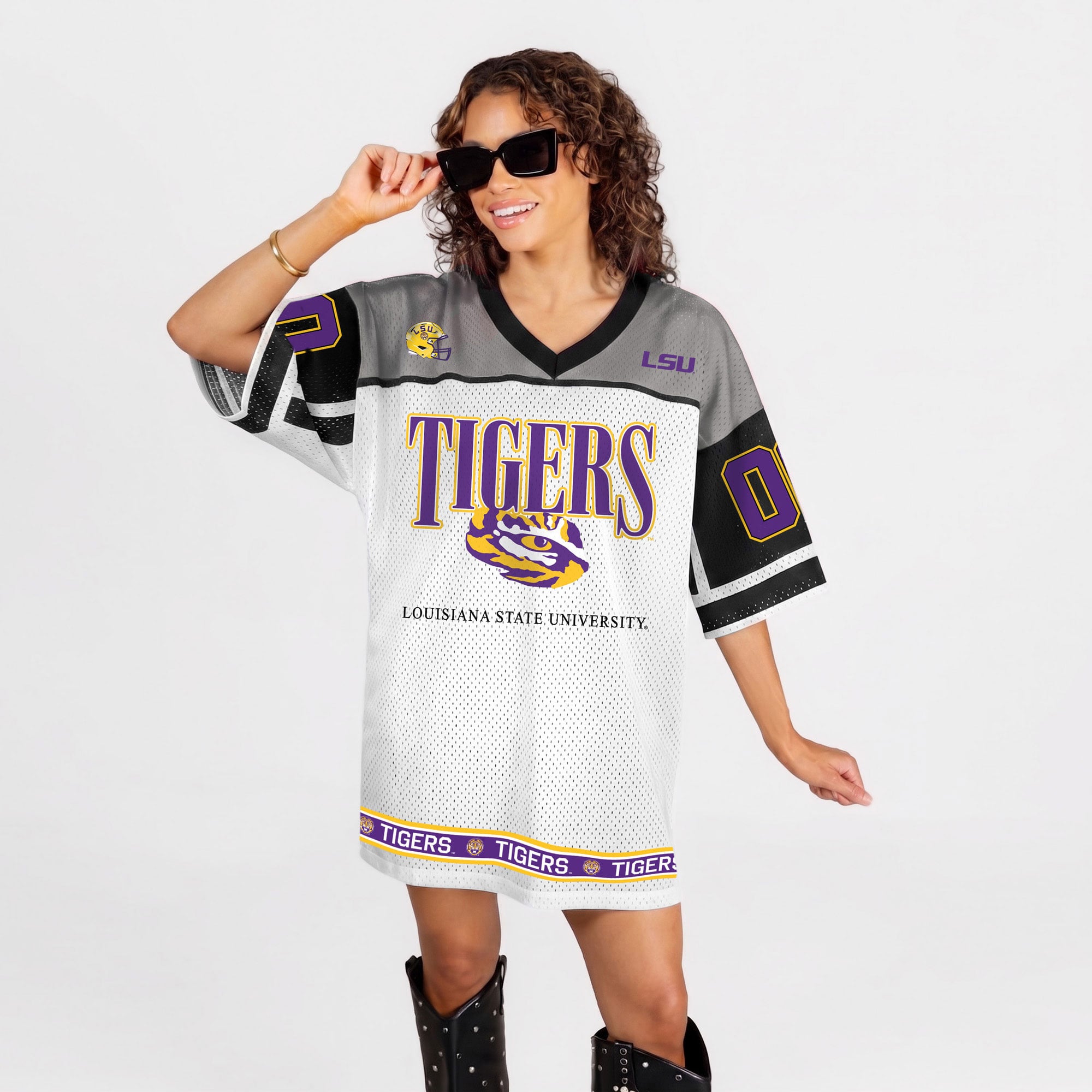 Robe-maillot Hustle Mode blanche LSU Tigers pour femme, collection Gameday Couture