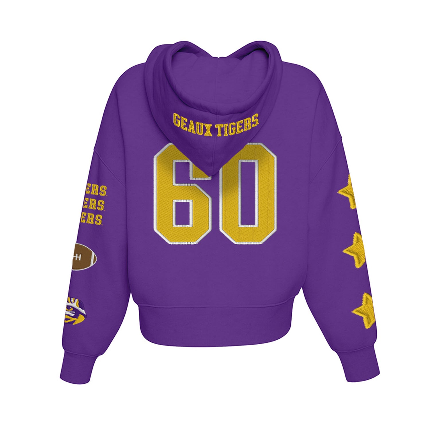 Sweat à capuche court violet LSU Tigers pour femme de la marque Hype and Vice