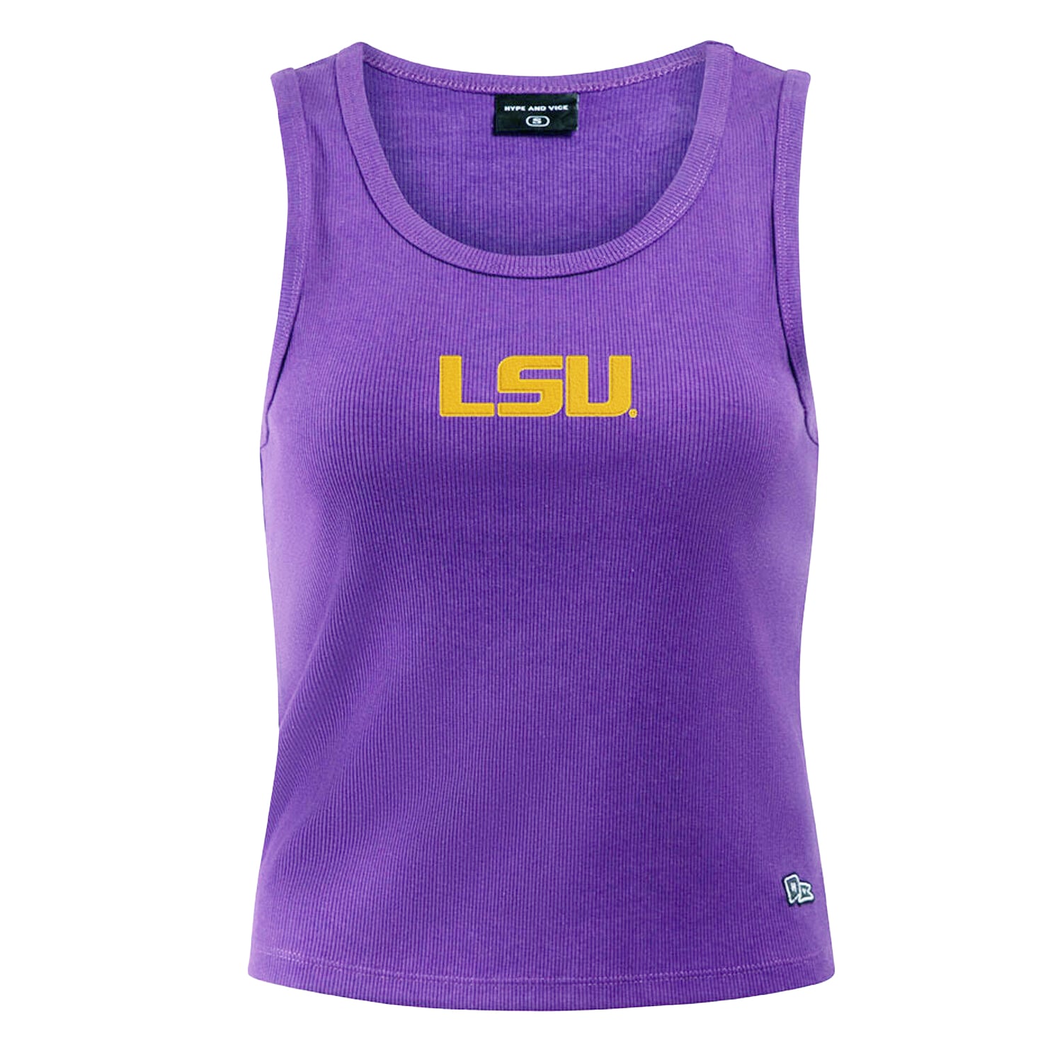 Débardeur côtelé violet à logo principal des LSU Tigers pour femmes de la marque Hype and Vice