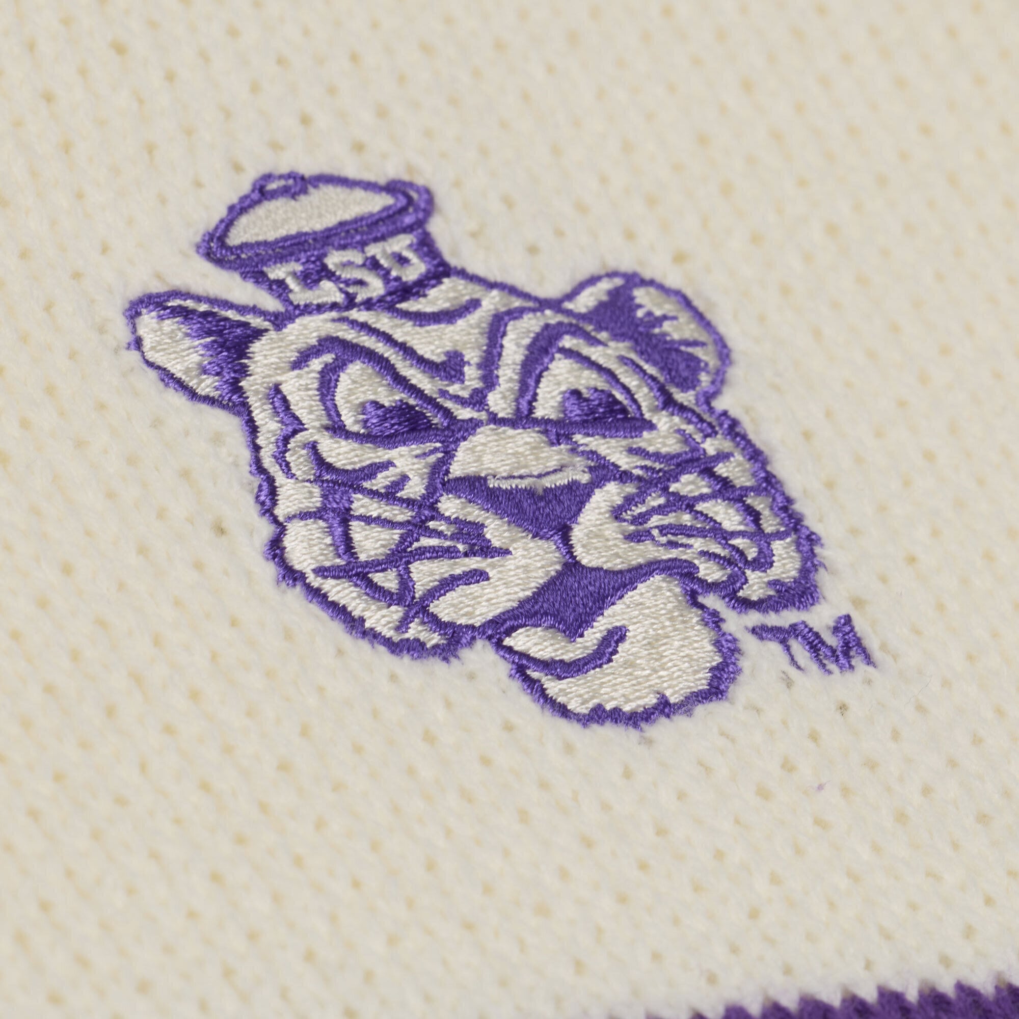 Women's Mitchell & Ness Cream LSU Tigers Retro Roots V-Neck Sweater