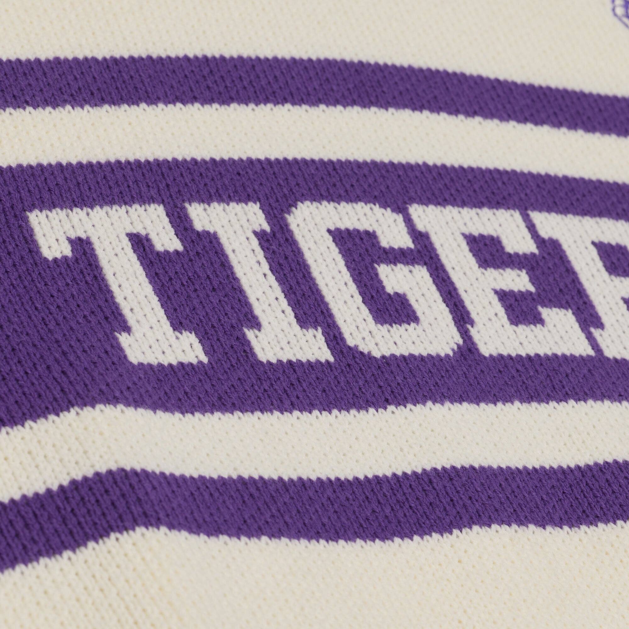 Women's Mitchell & Ness Cream LSU Tigers Retro Roots V-Neck Sweater