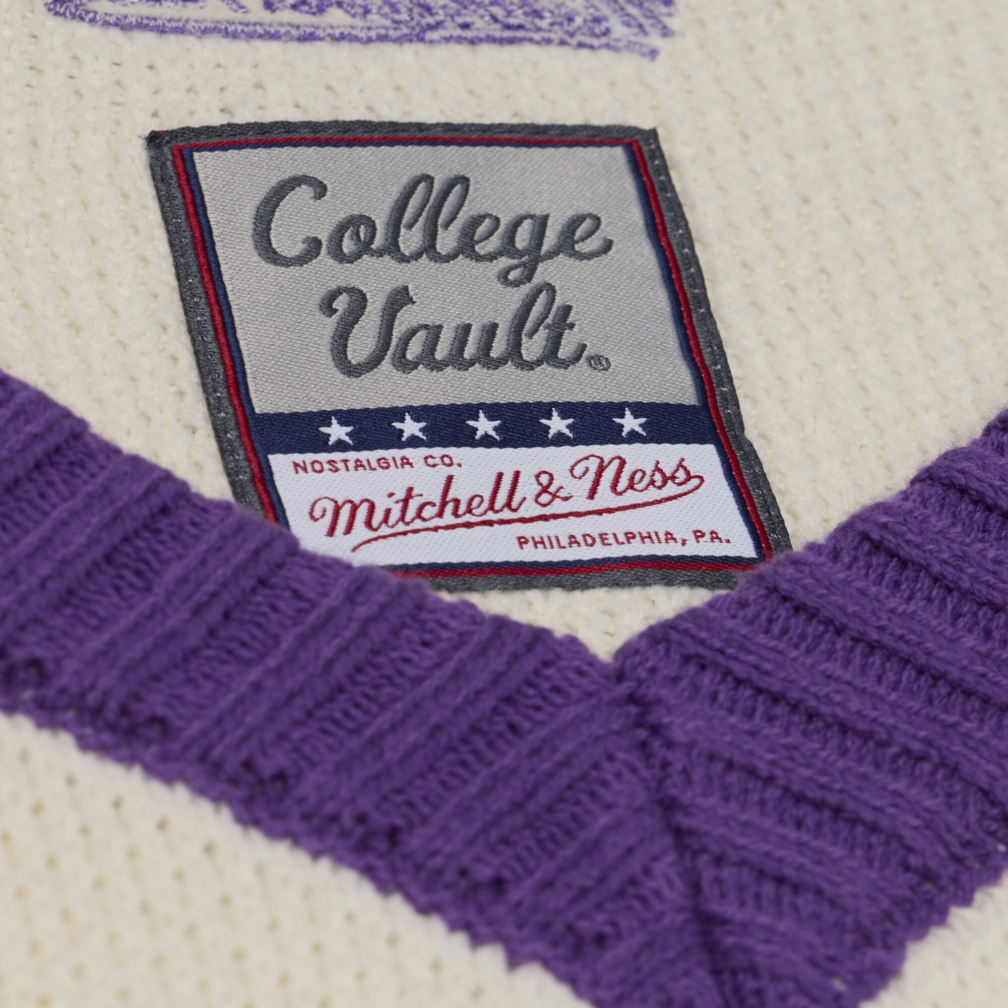 Women's Mitchell & Ness Cream LSU Tigers Retro Roots V-Neck Sweater