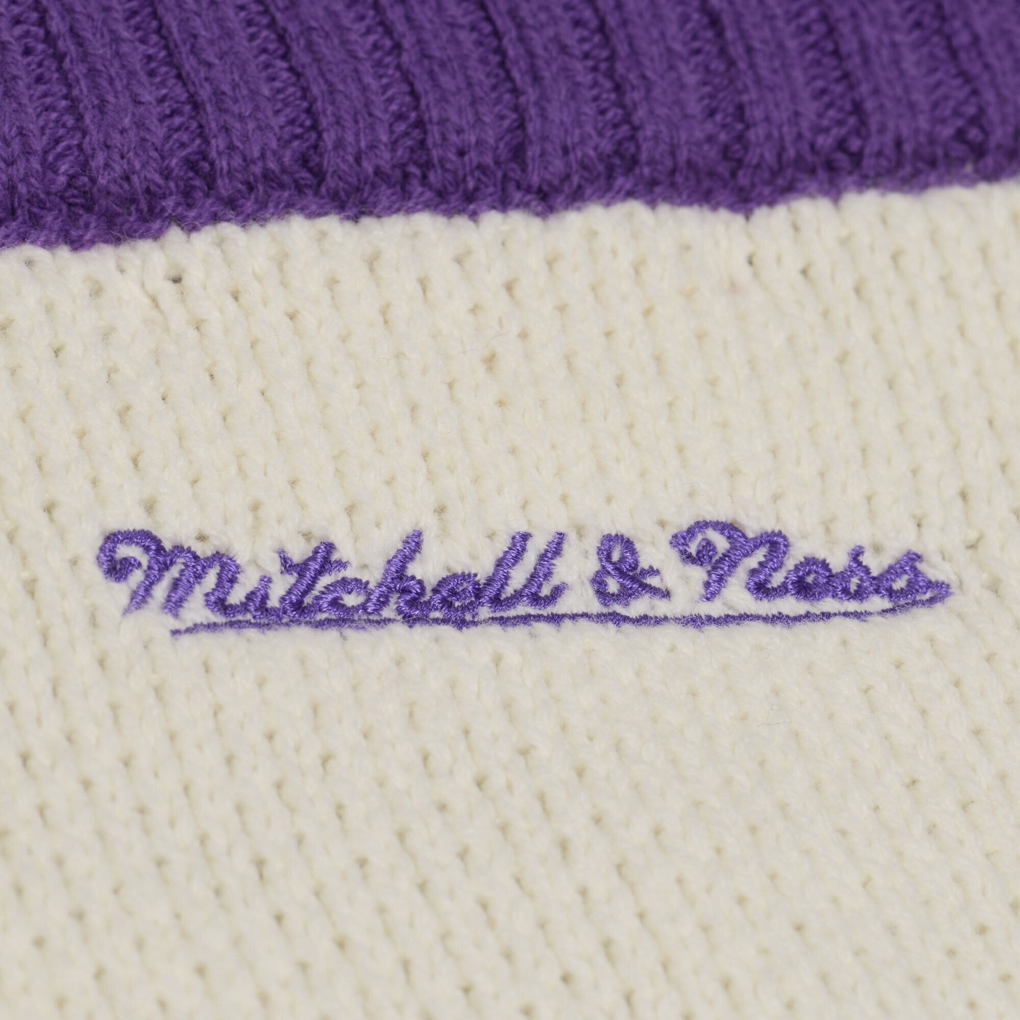 Women's Mitchell & Ness Cream LSU Tigers Retro Roots V-Neck Sweater
