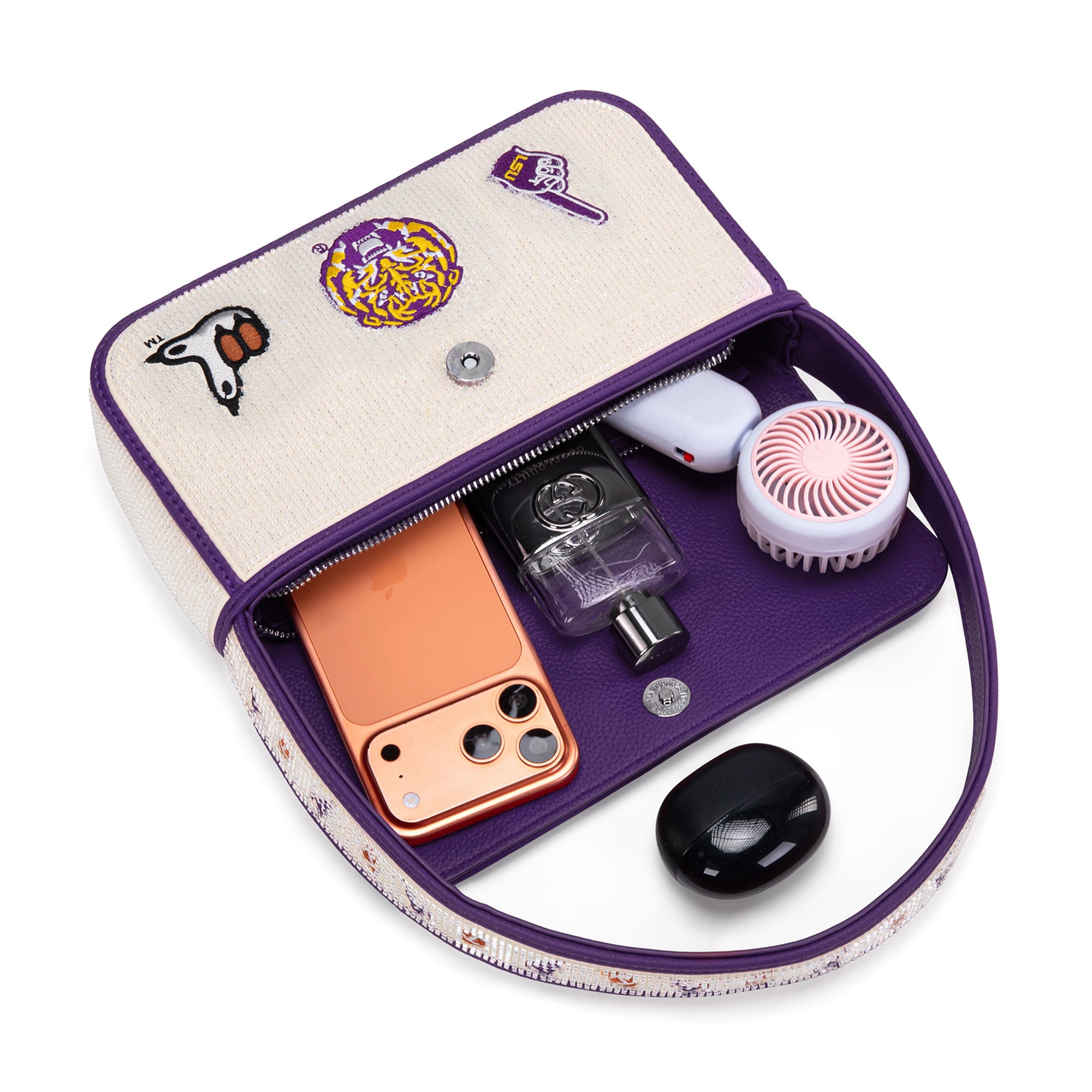 Sac à bandoulière perlé Montana West LSU Tigers pour femmes