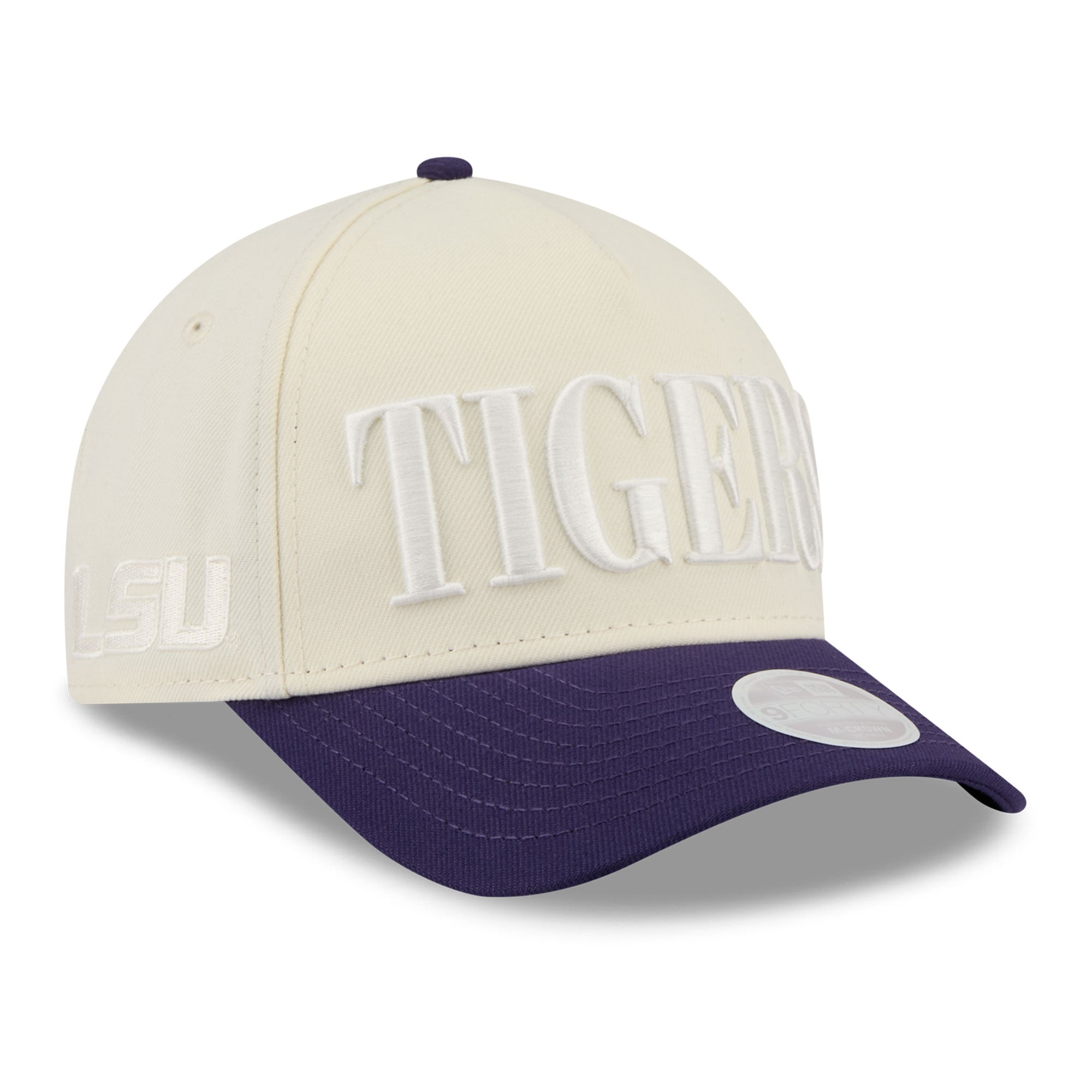Women's New Era White/Purple LSU Tigers Tonal 9FORTY A-Frame Adjustable Hat