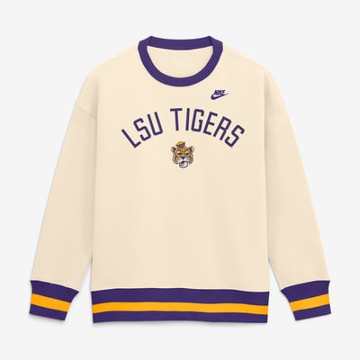 Sweat-shirt oversize LSU Tigers Nike Legacy Arch Phoenix pour femme - Naturel
