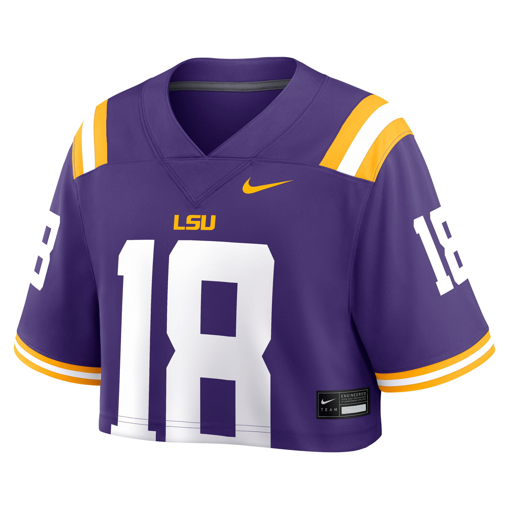 Maillot court de match Nike LSU Tigers violet pour femme