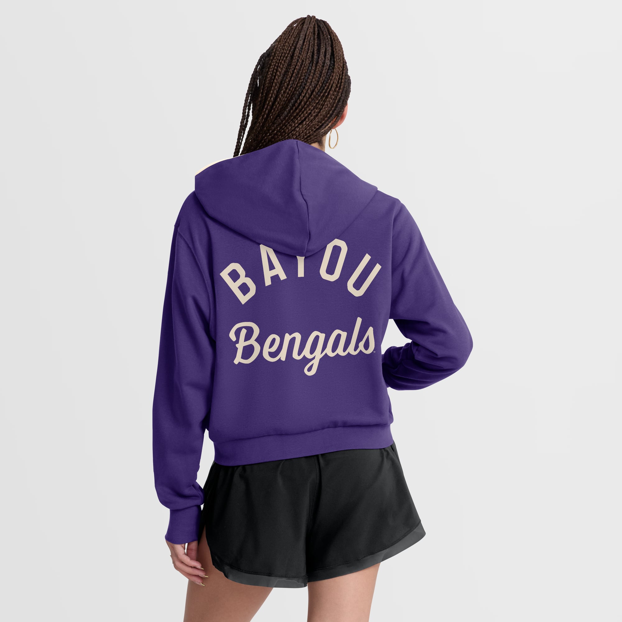 Women's Nike Purple LSU Tigers Mantra Cropped Full-Zip Hoodie
