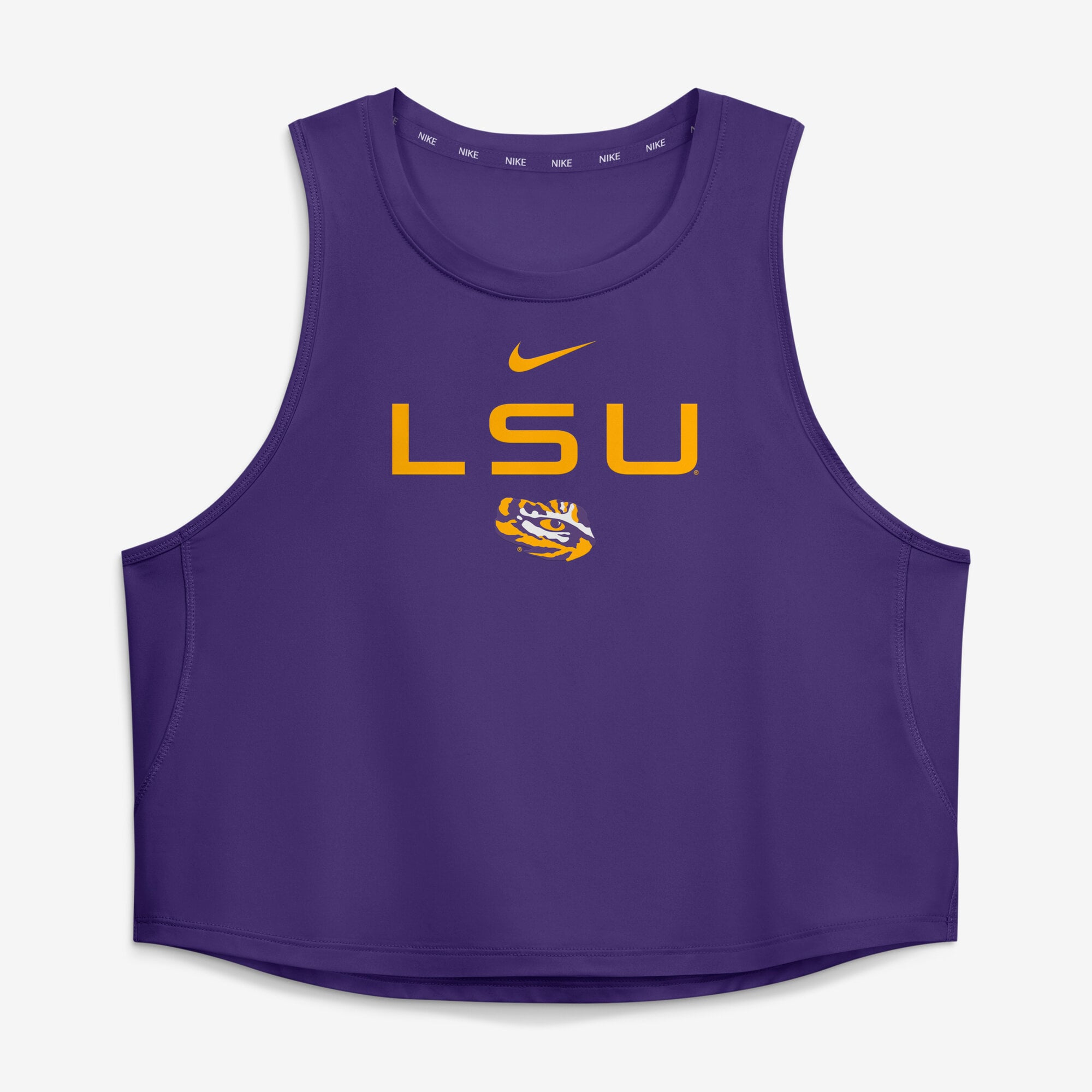Women's Nike Purple LSU Tigers One Dri-FIT Cropped Tank Top