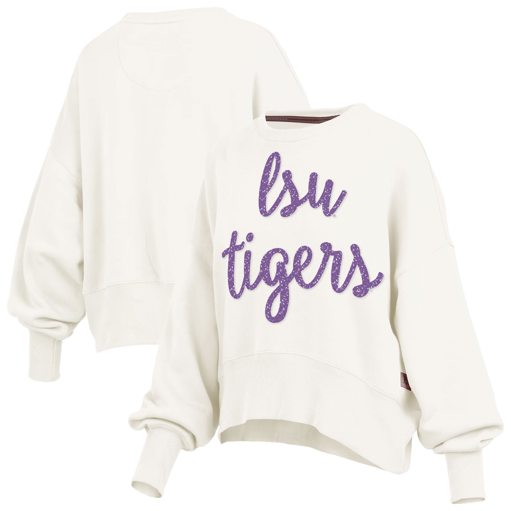 Sweat-shirt oversize pour femme Pressbox Cream LSU Tigers Chelsea
