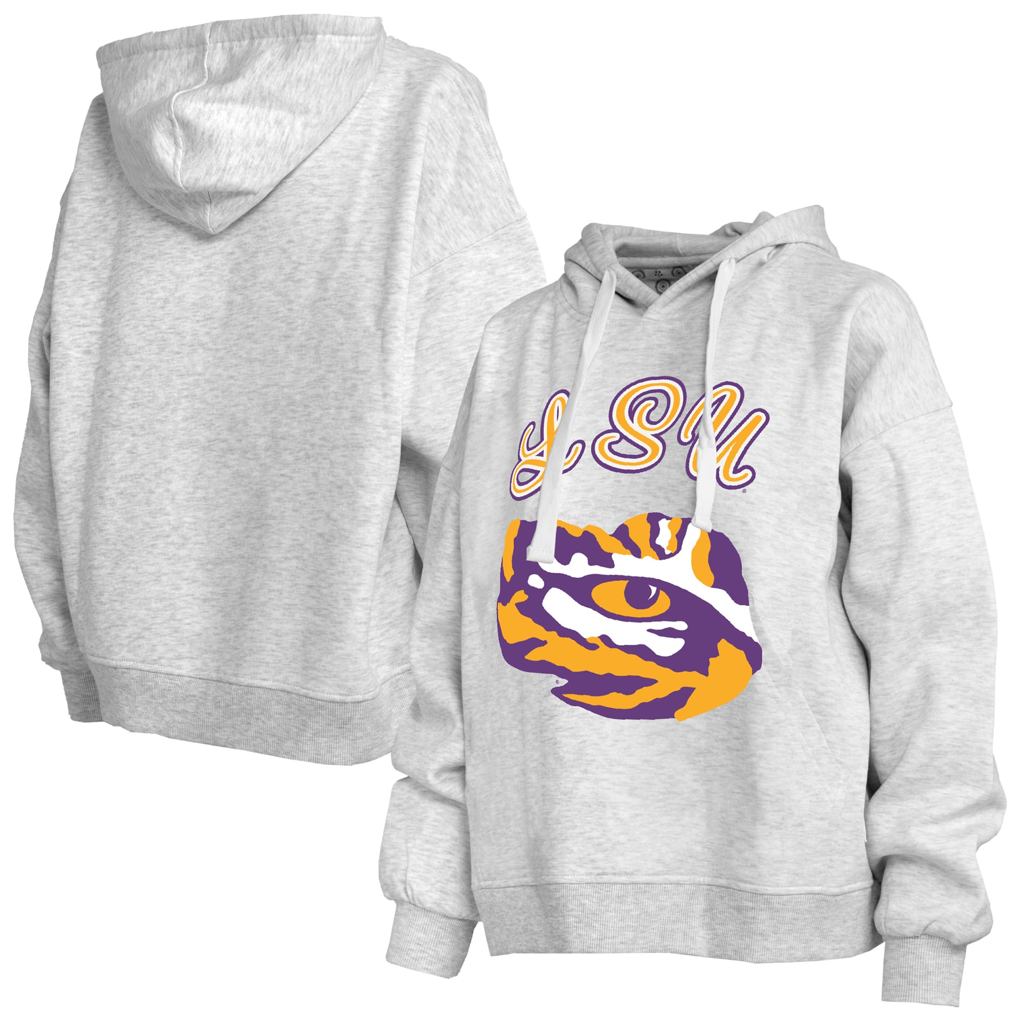 Women's Pressbox  Heather Gray LSU Tigers Janise Pullover Hoodie