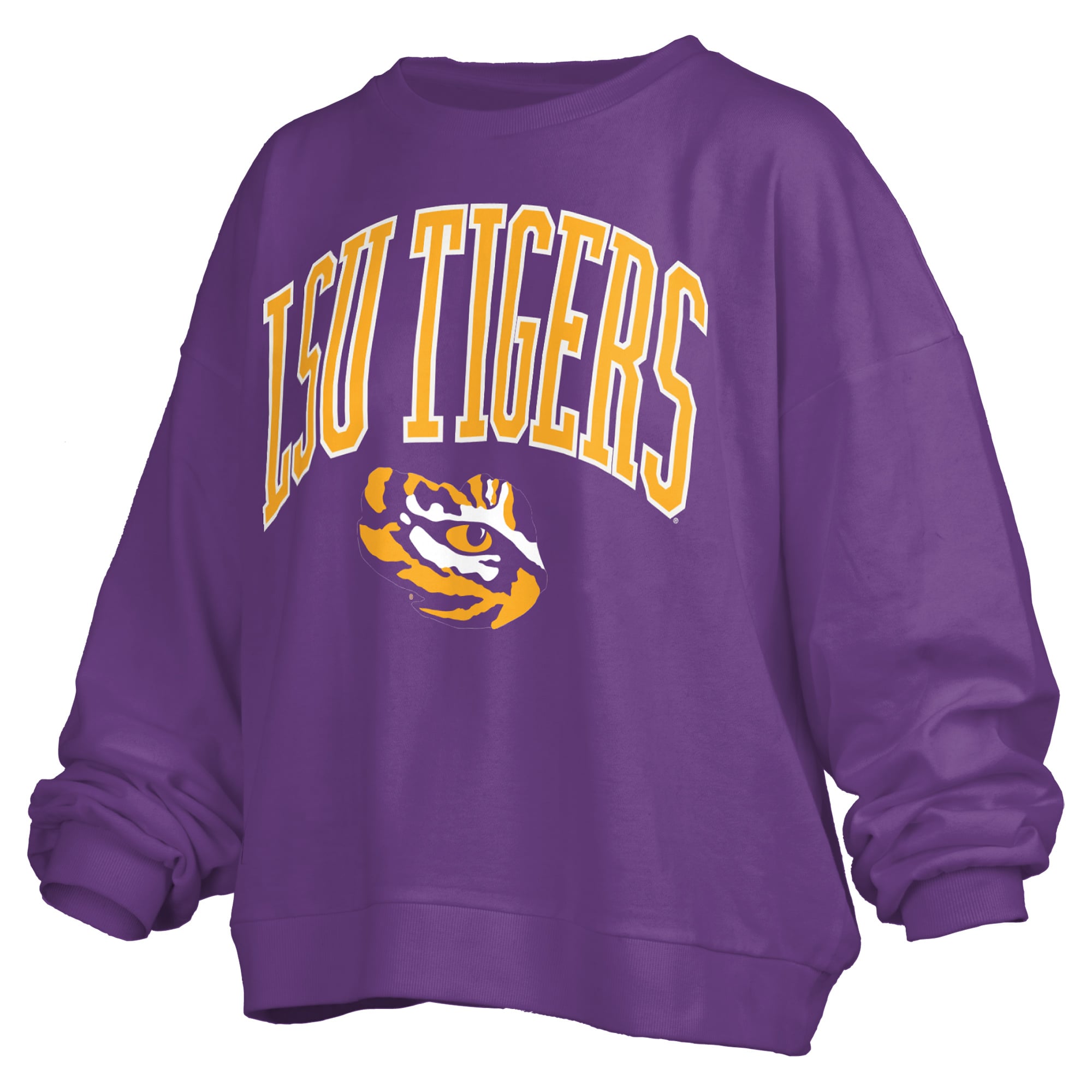 Sweat-shirt polaire oversize pour femme, violet, LSU Tigers, Janise Arch Over, style Pressbox.