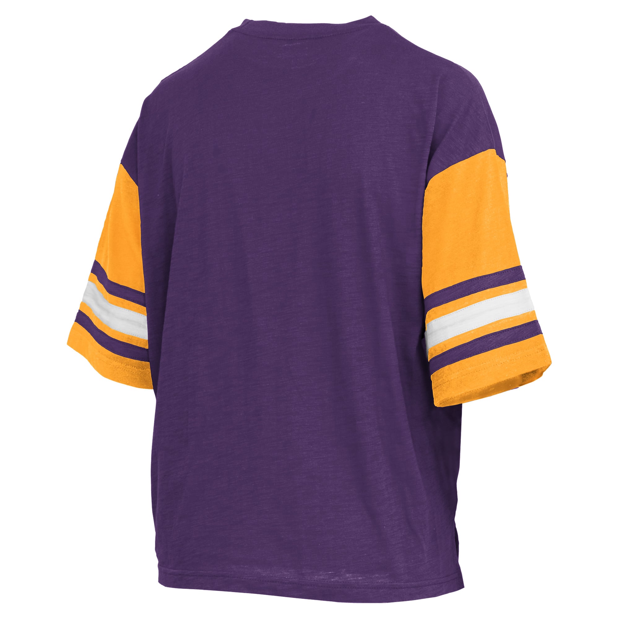 T-shirt à logo Pressbox violet pour femmes, modèle LSU Tigers Sunday Colorblock Seal