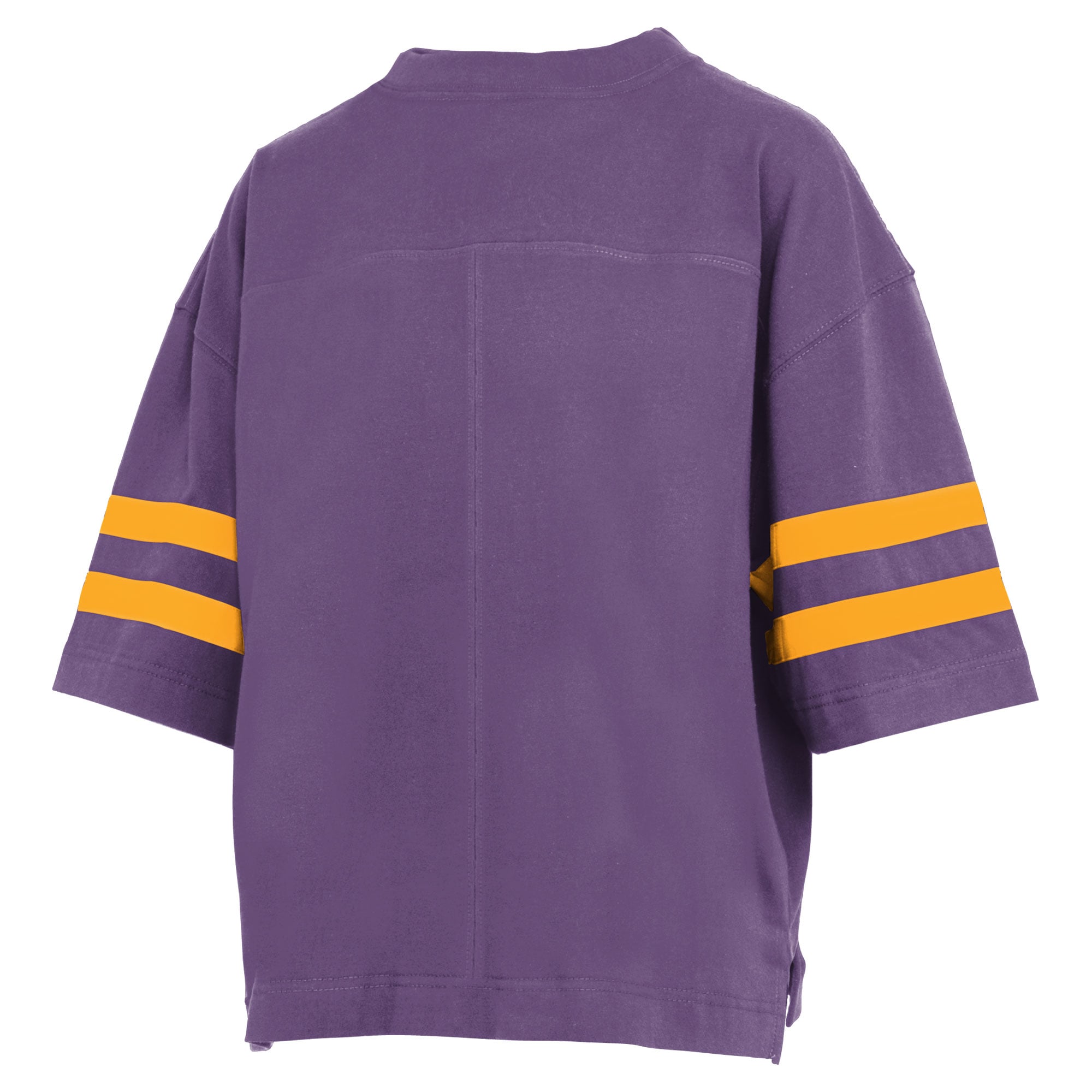 T-shirt court violet Pressbox pour femmes, à l'effigie de Wayne Tyler des LSU Tigers.