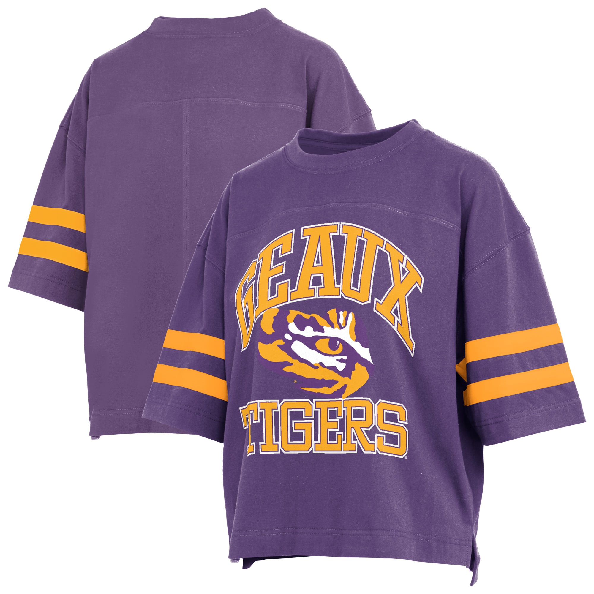 Women's Pressbox  Purple LSU Tigers Wayne Tyler Cropped T-Shirt