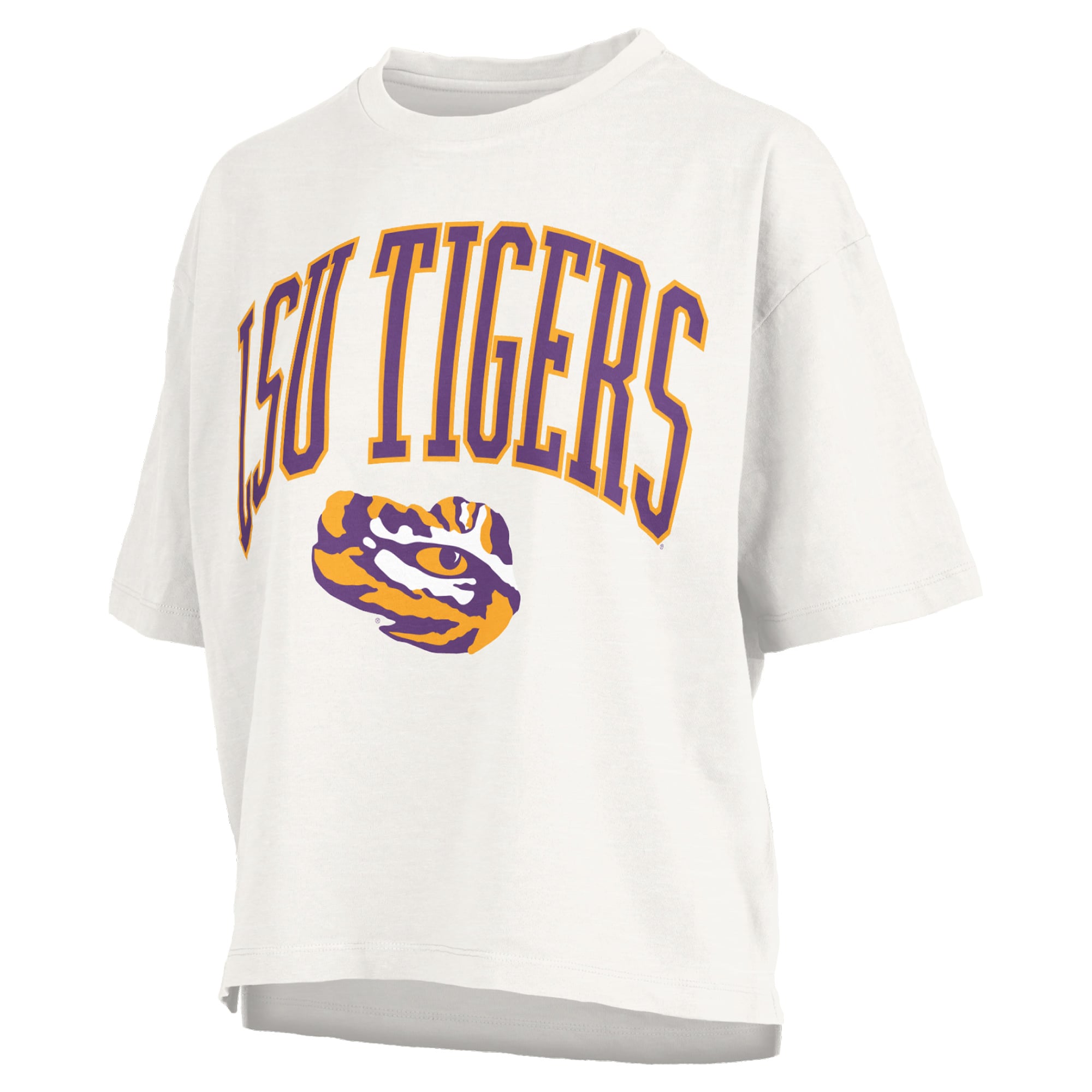 T-shirt oversize blanc Pressbox LSU Tigers Nelson Arch Over Logo Slub pour femme