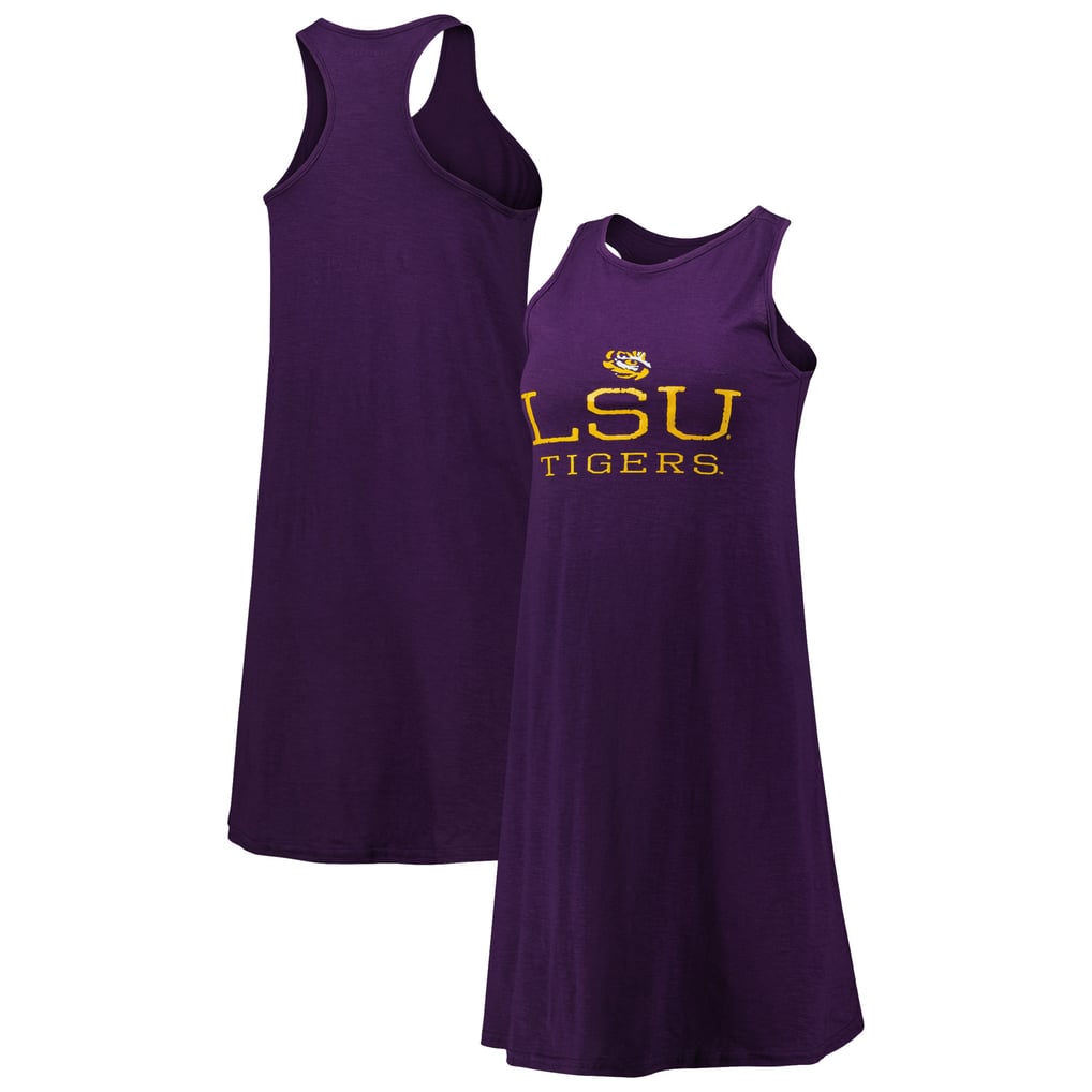 lsu dresses for ladies Women's Purple Tigers Coastal Racerback Tank Dress MYS2026
