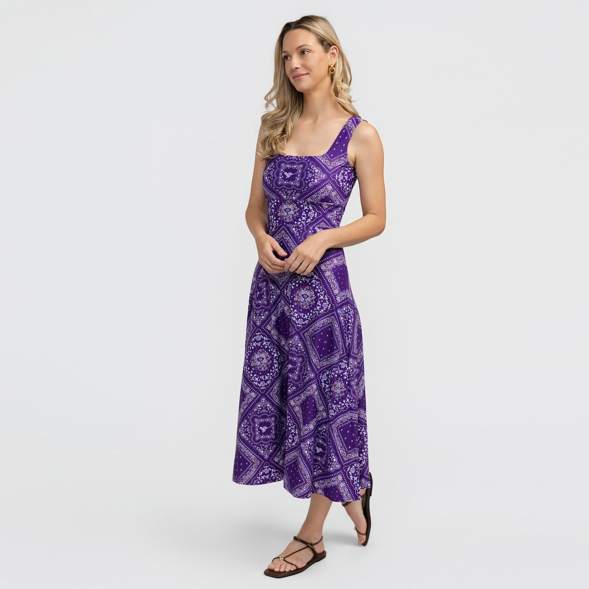 Women's Smith & Quinn Purple LSU Tigers Deidra Bandana Print Maxi Dress