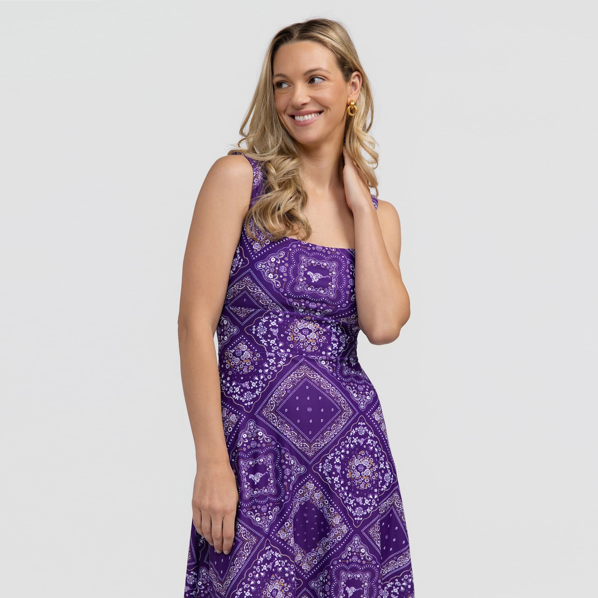 Women's Smith & Quinn Purple LSU Tigers Deidra Bandana Print Maxi Dress