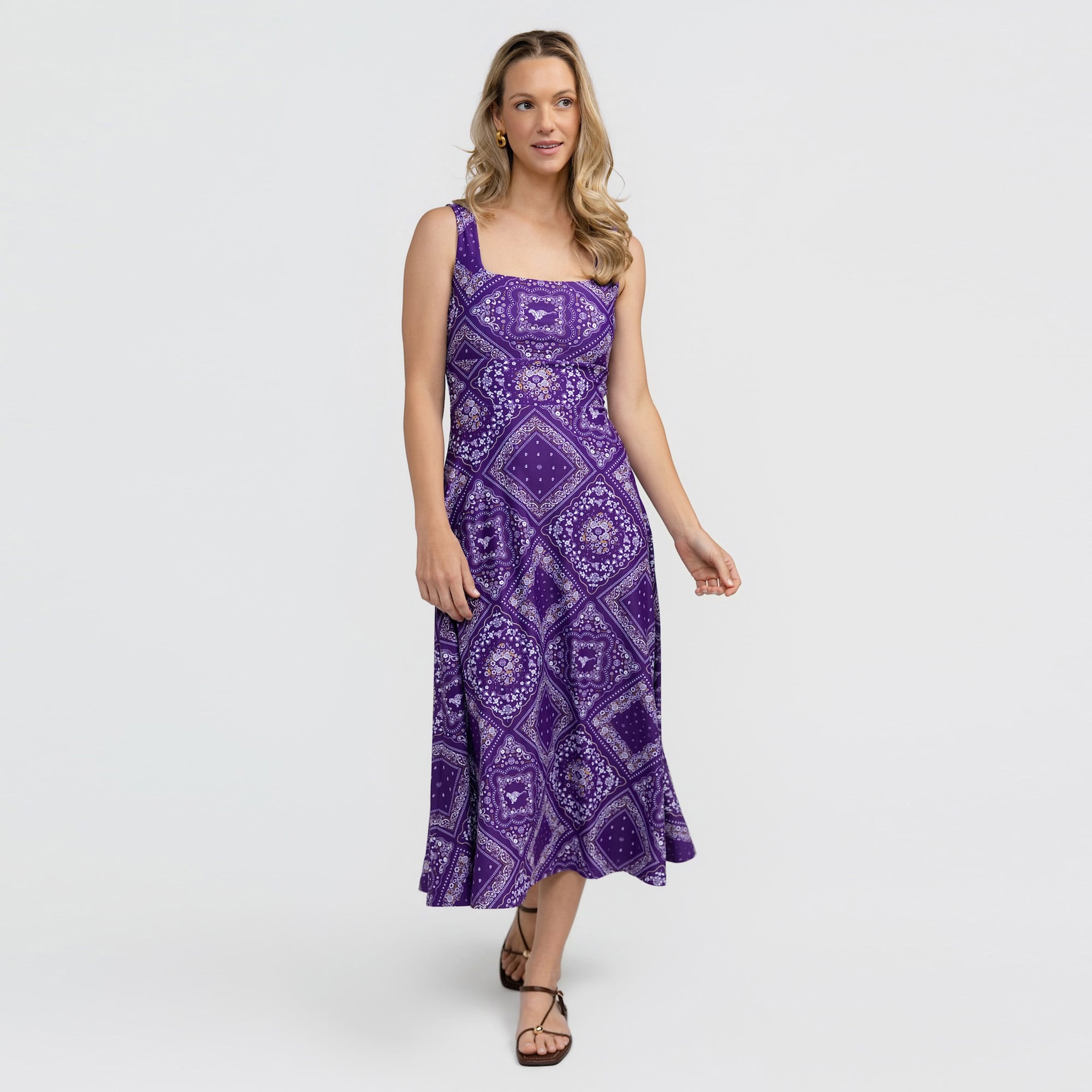 Women's Smith & Quinn Purple LSU Tigers Deidra Bandana Print Maxi Dress