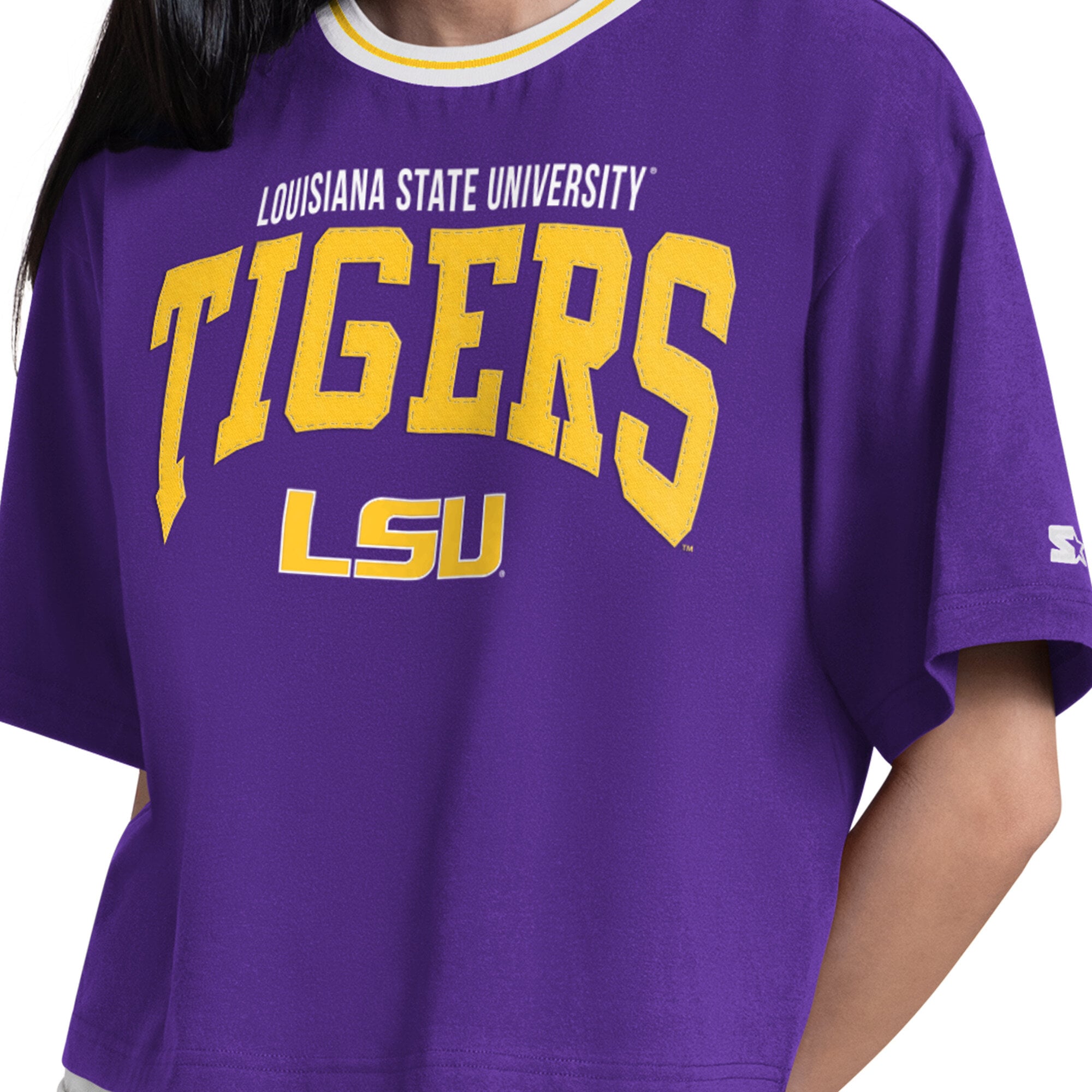 T-shirt court Starter violet LSU Tigers Ace pour femmes