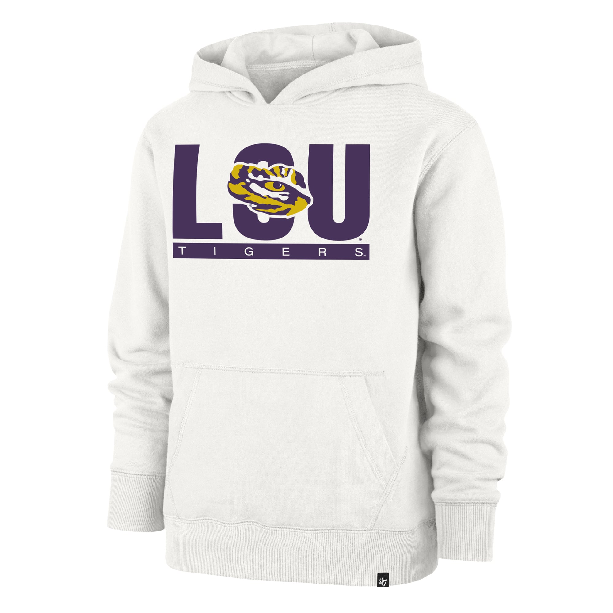 Youth '47 Cream LSU Tigers Block Text Pullover Hoodie