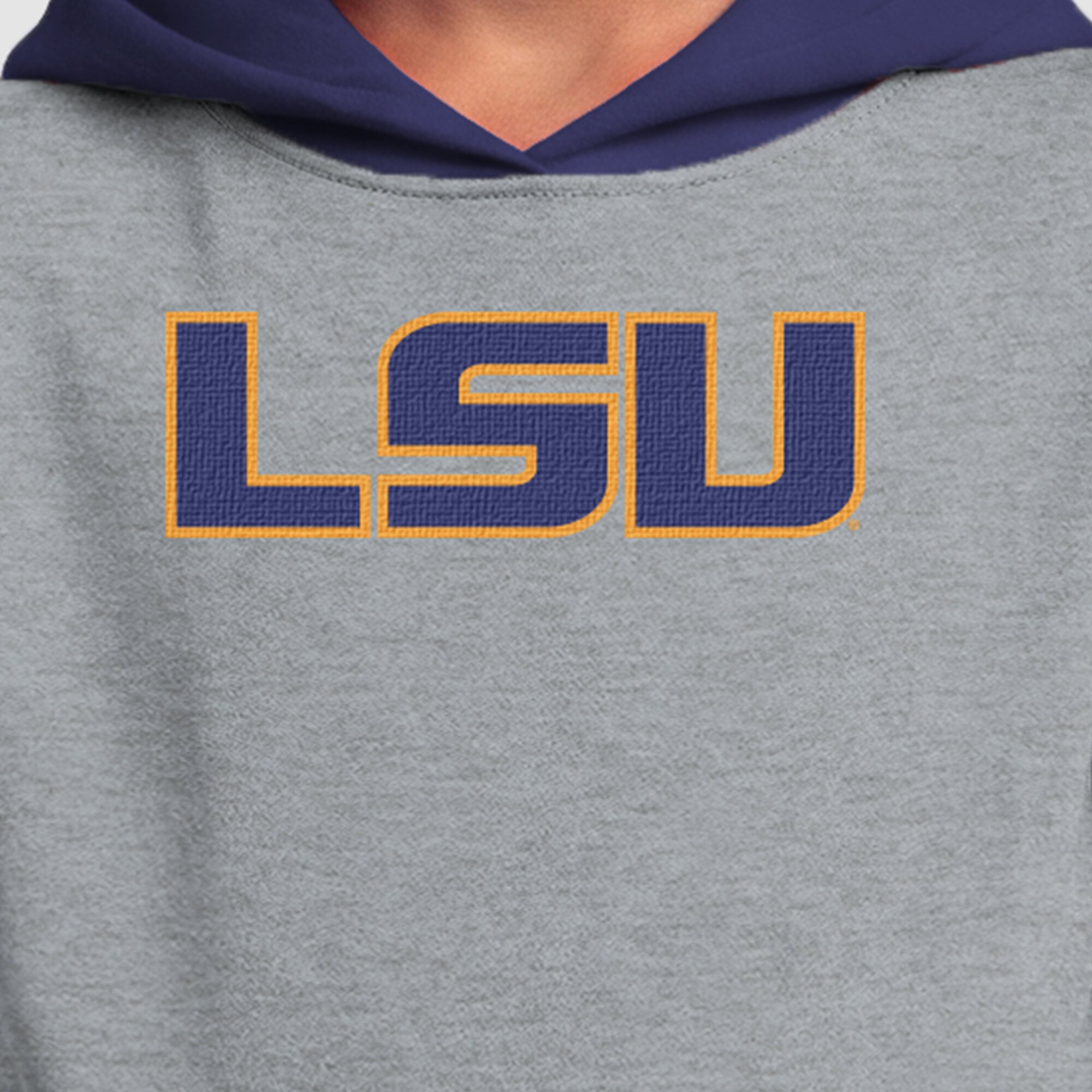 Youth Champion Heather Gray LSU Tigers Fleece Hoodie