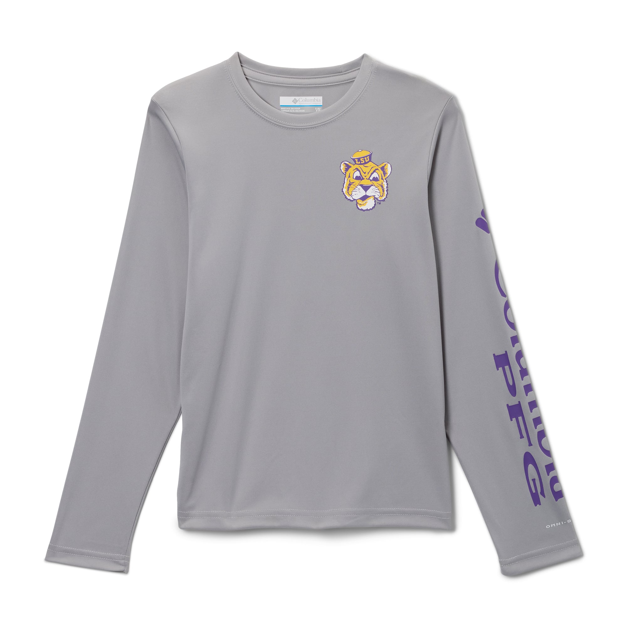 T-shirt à manches longues Columbia Gray LSU Tigers Terminal Tackle pour jeunes