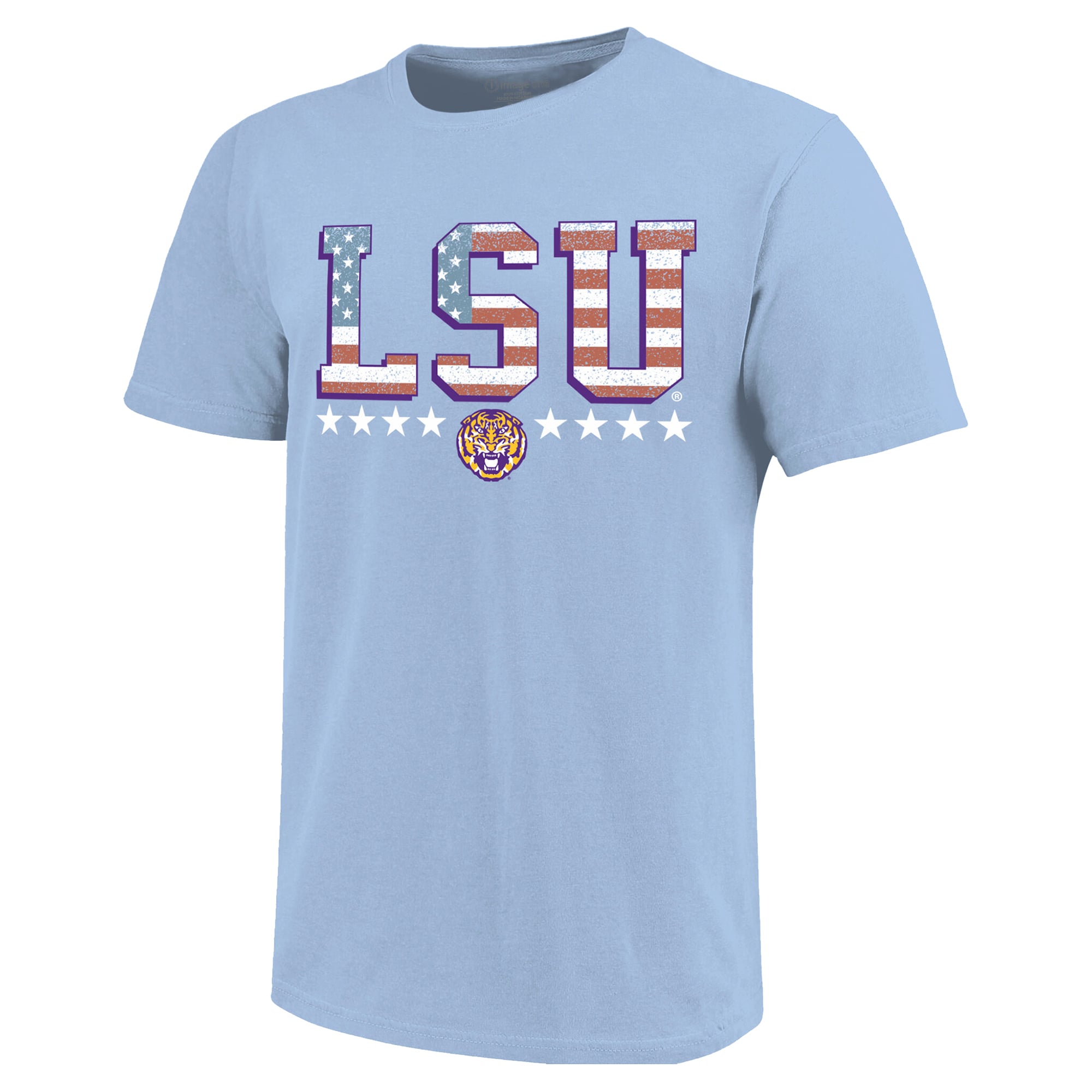Youth  Light Blue LSU Tigers Americana Flag T-Shirt