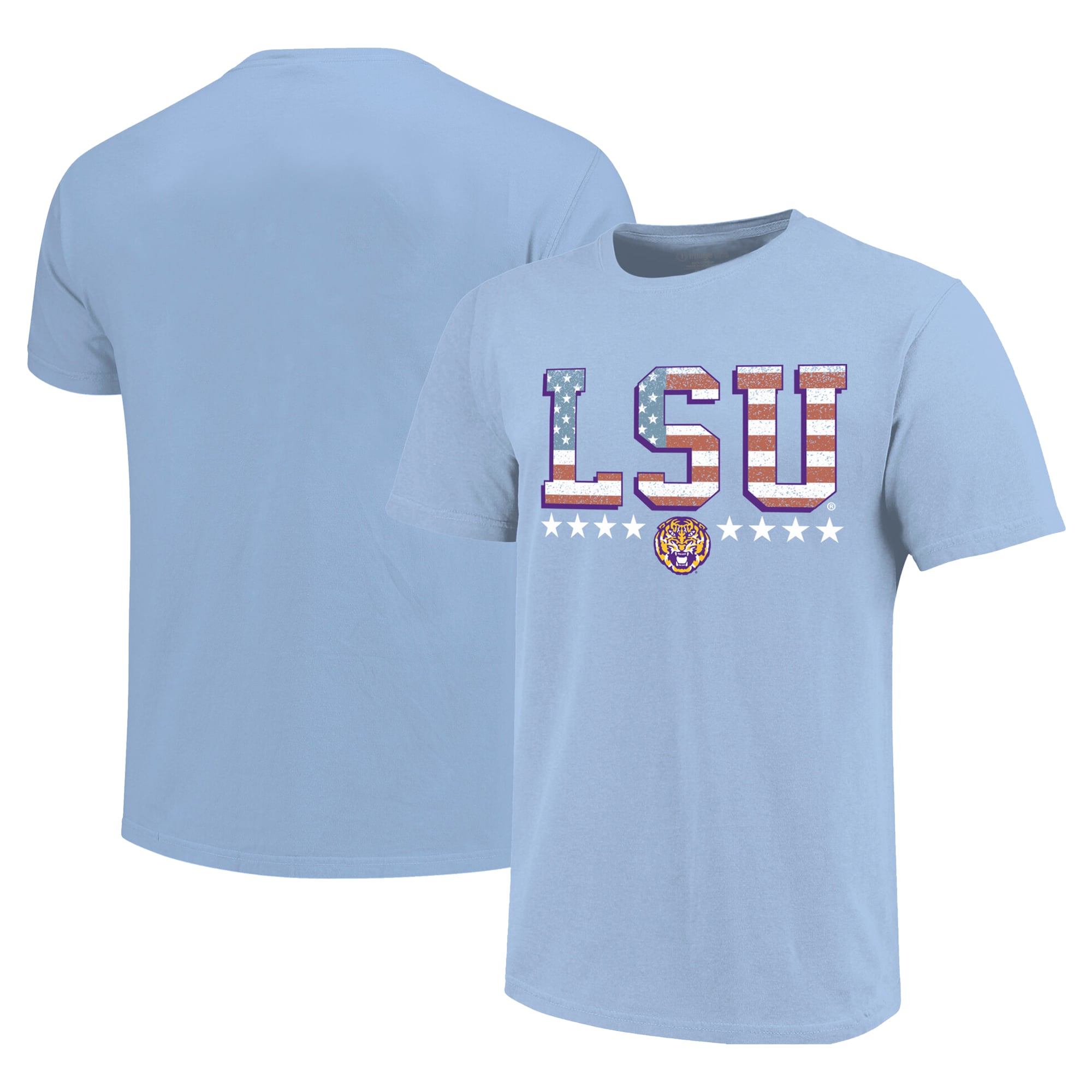 Youth  Light Blue LSU Tigers Americana Flag T-Shirt