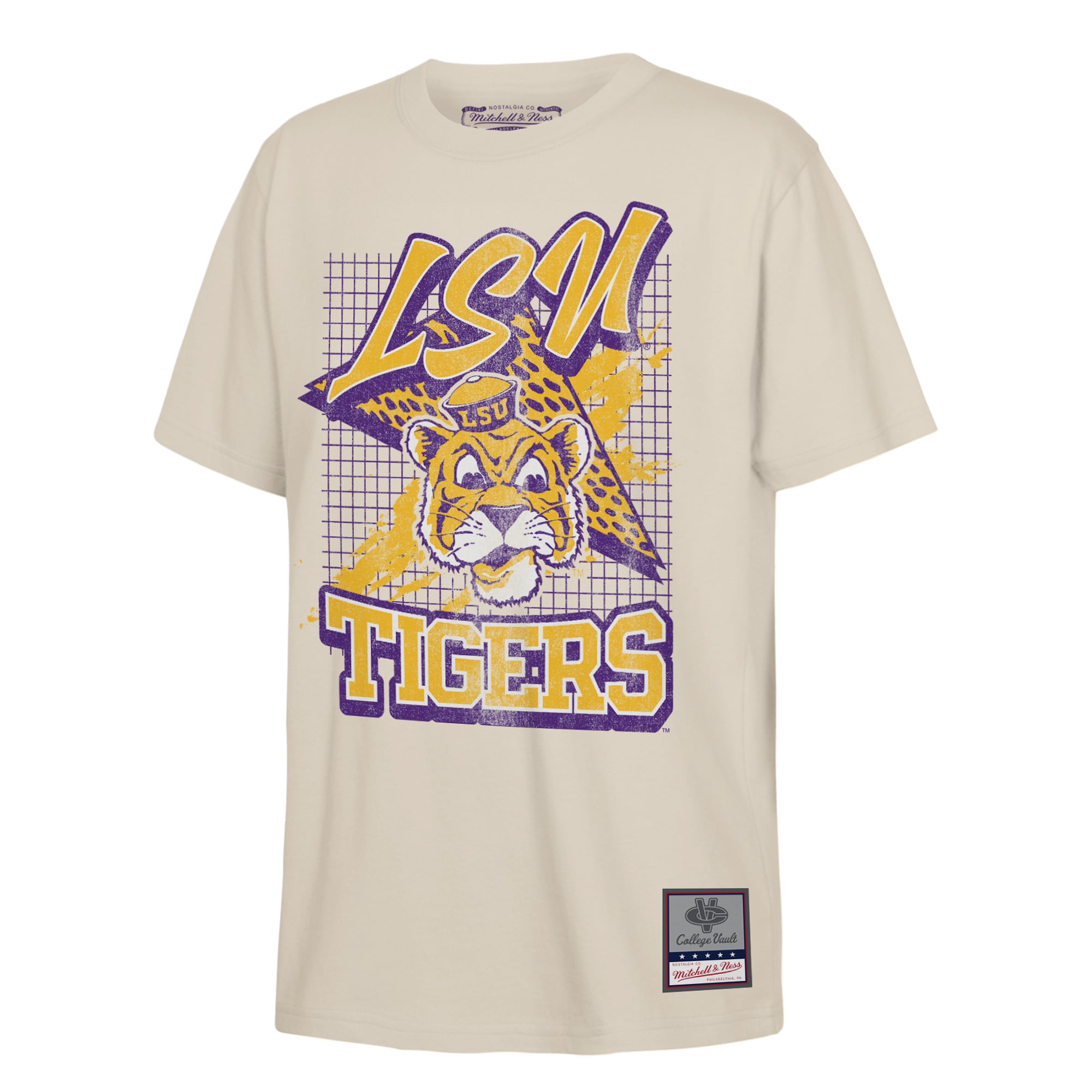 T-shirt universitaire Mitchell & Ness Natural LSU Tigers pour jeunes