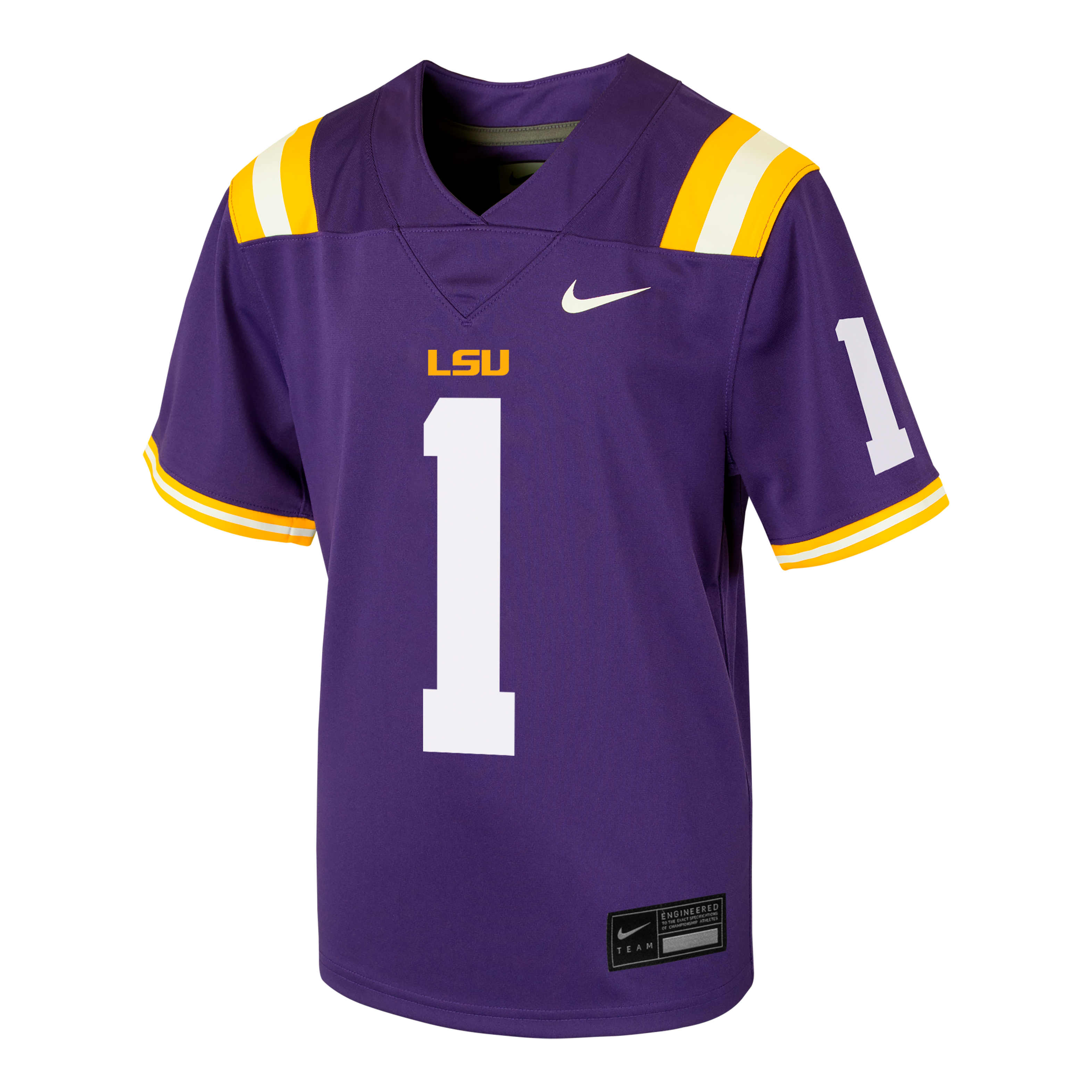 Maillot de football réplique Nike n°1 violet LSU Tigers pour enfant
