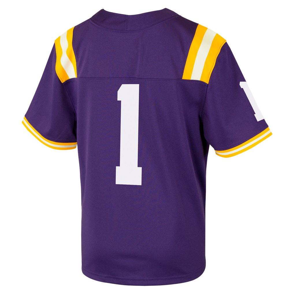 Youth Nike #1 Purple LSU Tigers Team Replica Football Jersey