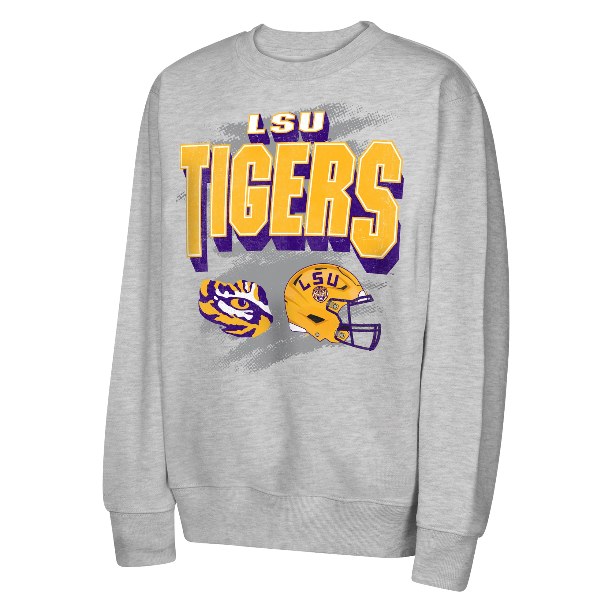 Sweat-shirt polaire Youth Outerstuff gris chiné LSU Tigers Wild Card