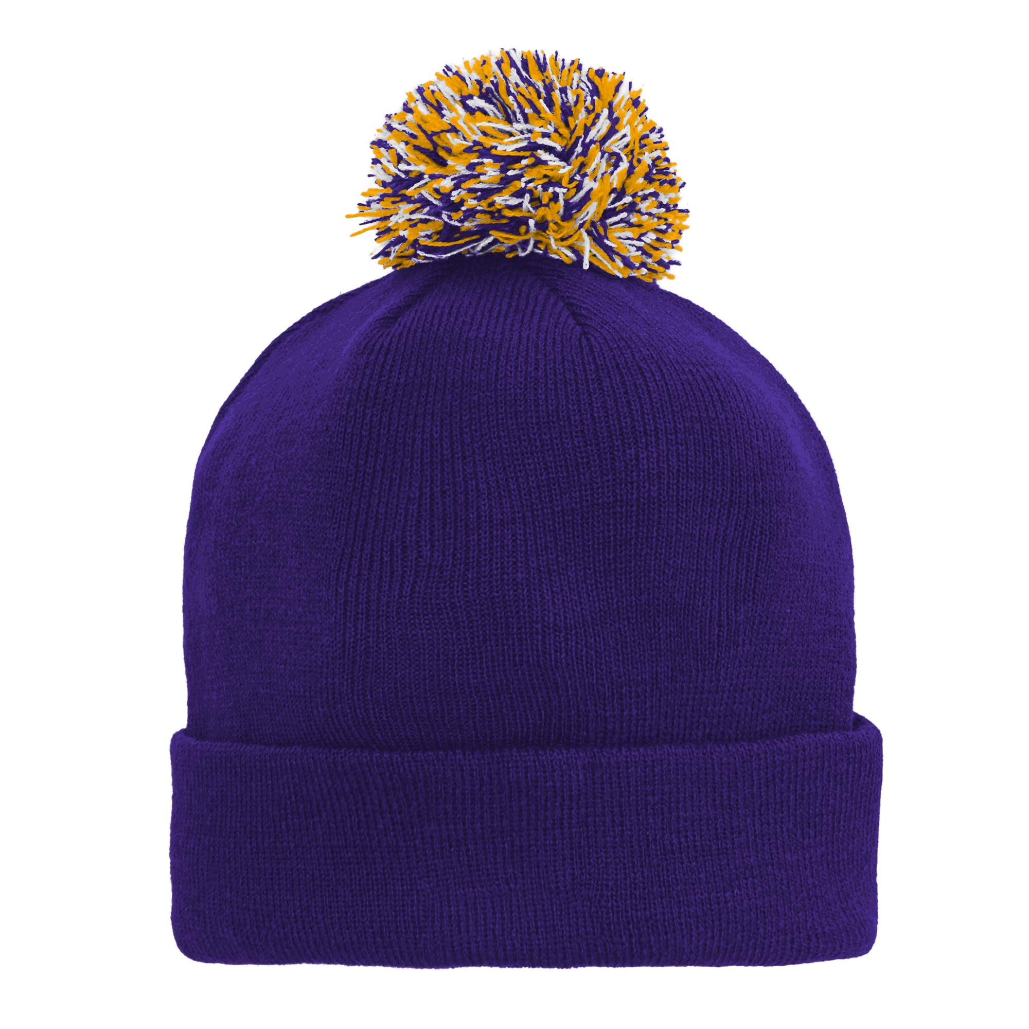 Bonnet tricoté à revers violet LSU Tigers pour enfant Outerstuff avec pompon