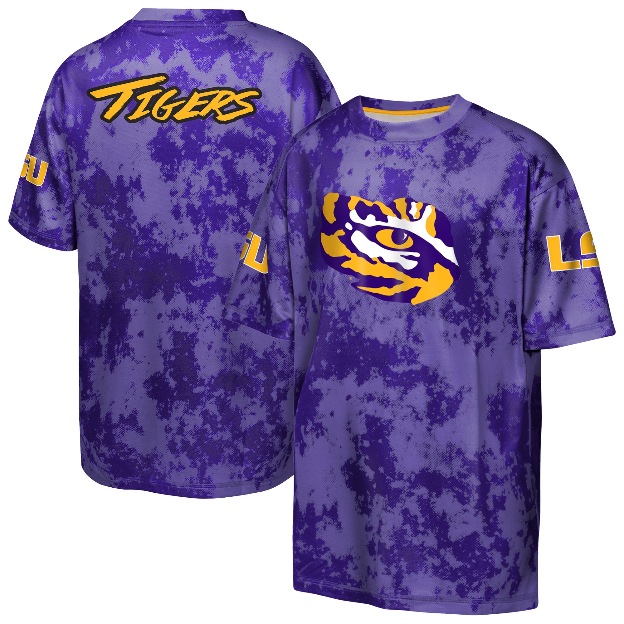T-shirt sublimé Outerstuff violet pour jeunes, motif hors-jeu des LSU Tigers