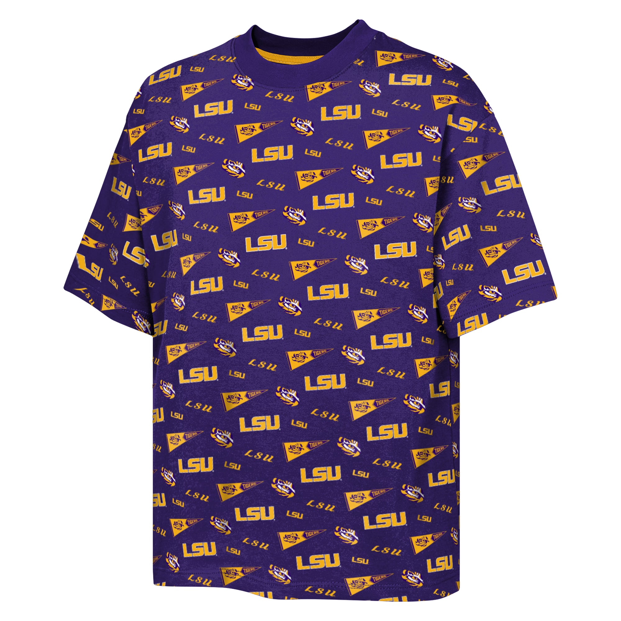 Youth Outerstuff Purple LSU Tigers Scramble All Over Print T-Shirt