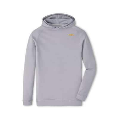  LSU Tigers Peter Millar Youth Pine Sugar Stripe Performance Pullover Hoodie - Gray