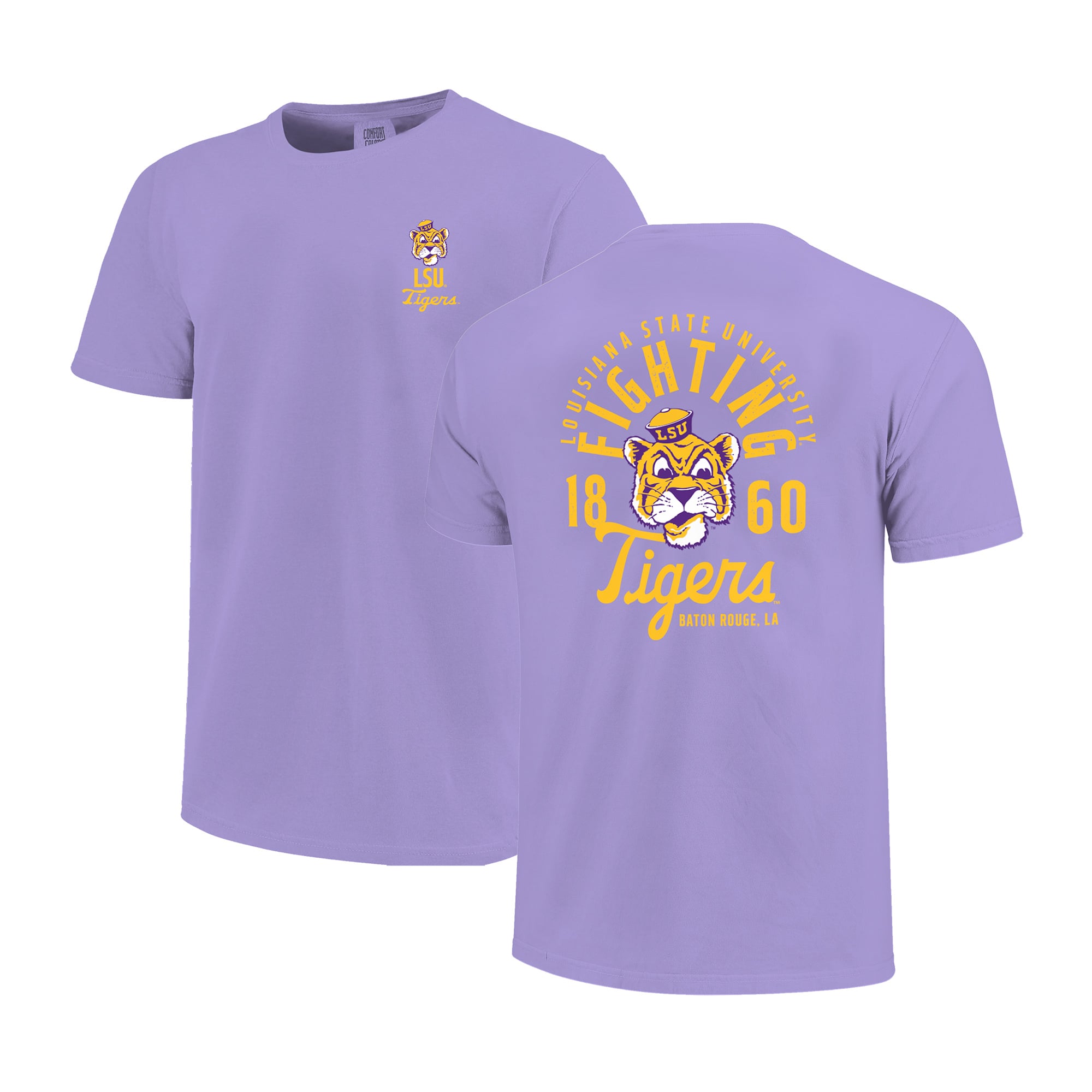 T-shirt violet pour jeunes avec mascotte LSU Tigers Comfort Colors