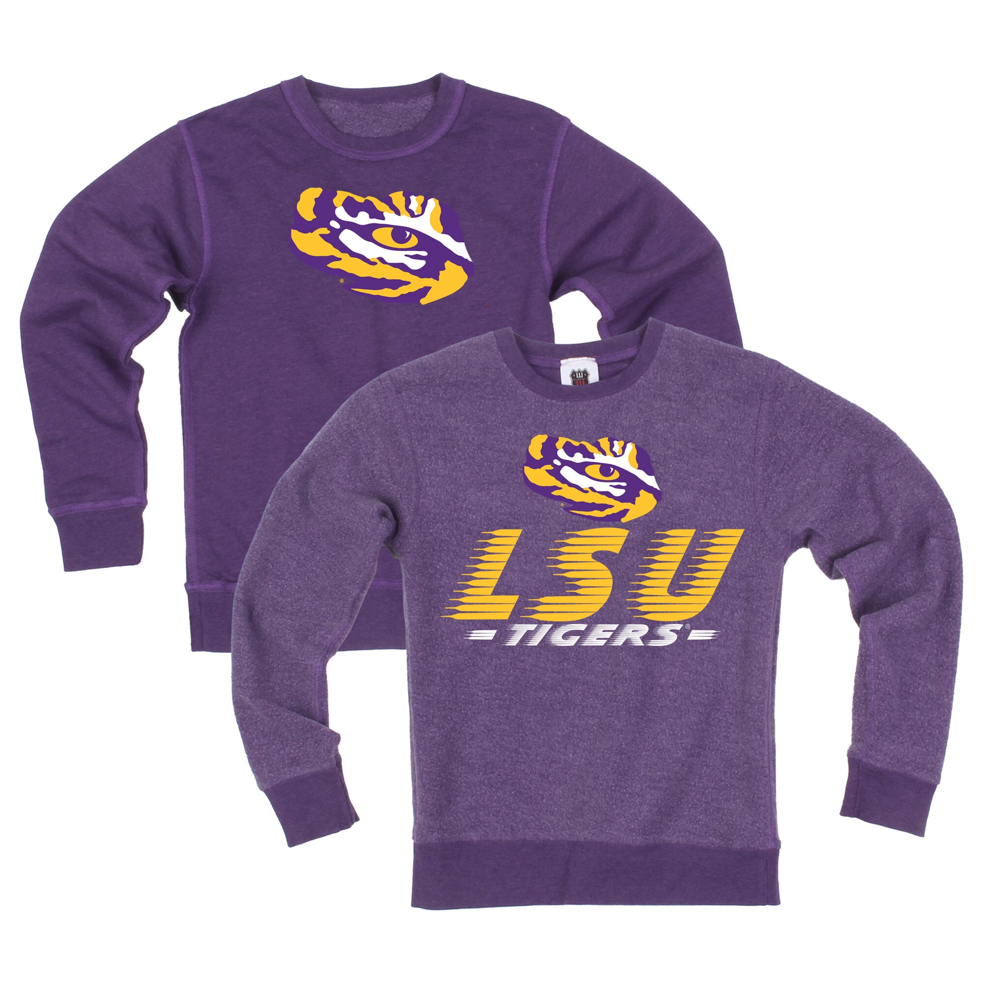 Youth Wes & Willy Purple LSU Tigers Reversible Sweatshirt