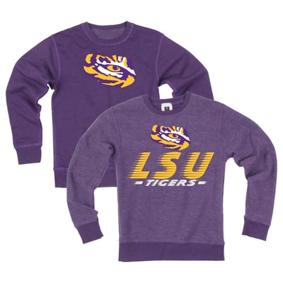  LSU Tigers Wes & Willy Youth Reversible Sweatshirt - Purple