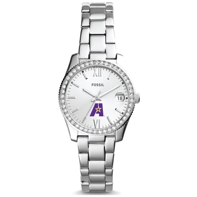 LSUA Generals Fossil Women's Scarlette Mini Three-Hand Date Watch - Silver