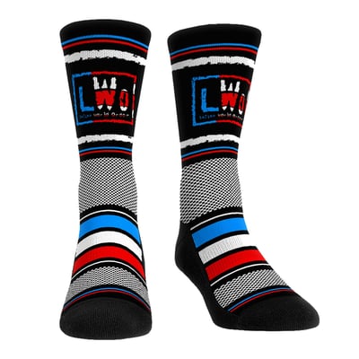  LWO Rock Em Unisex Throwback Stripes Crew Socks - Black