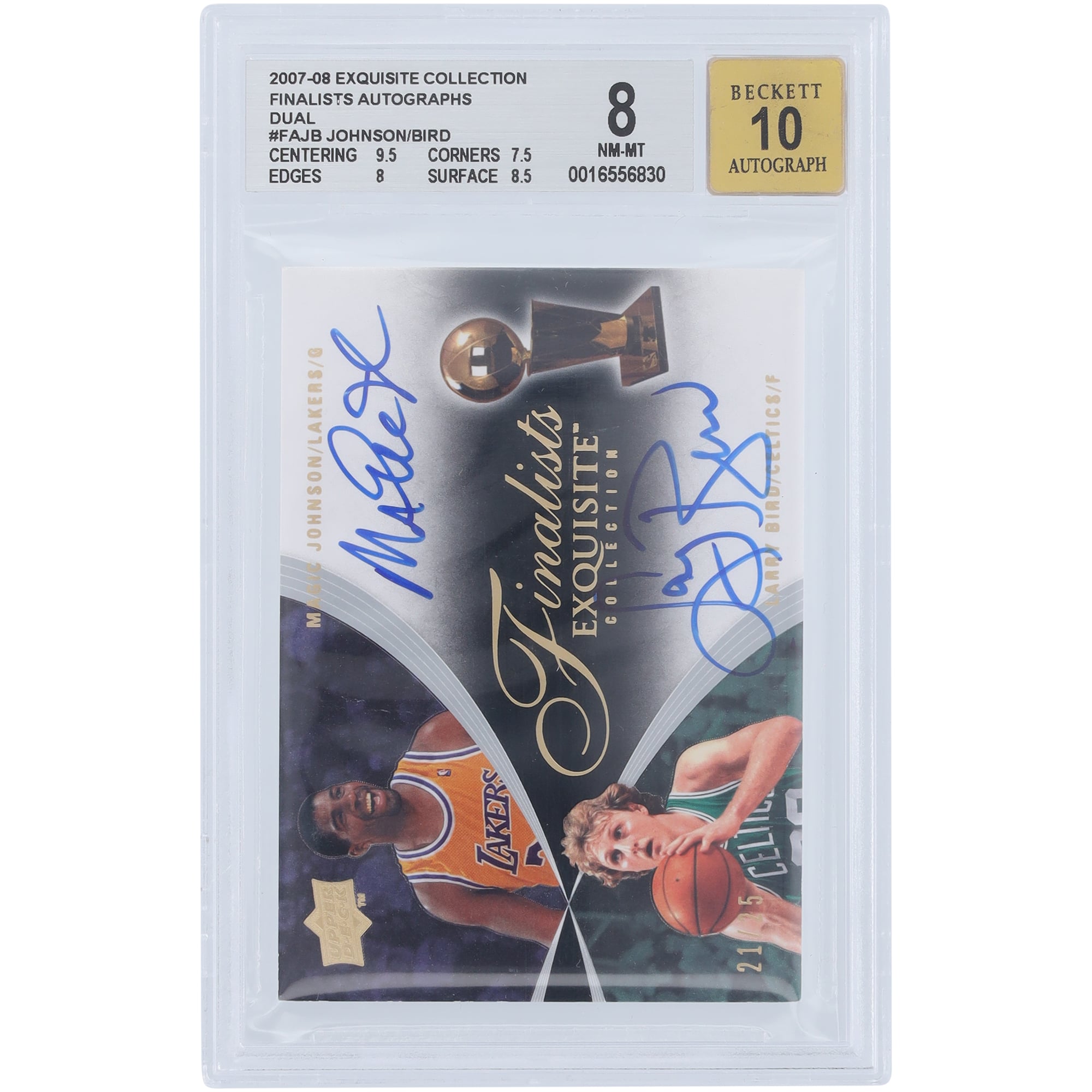 Magic Johnson & Larry Bird Autographed 2007-08 Upper Deck 