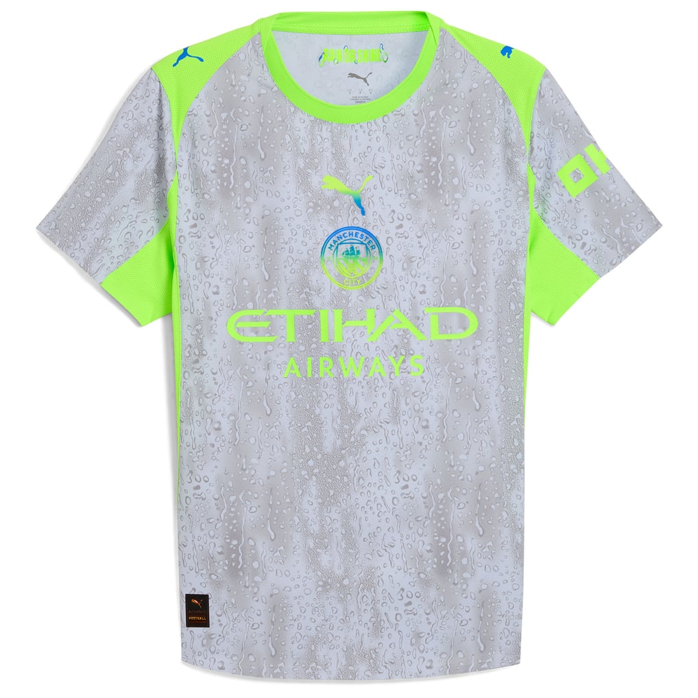 Manchester City PUMA Authentic Third Shirt 2025-26 with Haaland 9 printing