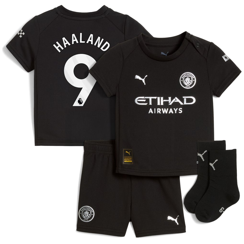 Manchester City PUMA Away Babykit 2025-26 with Haaland 9 printing