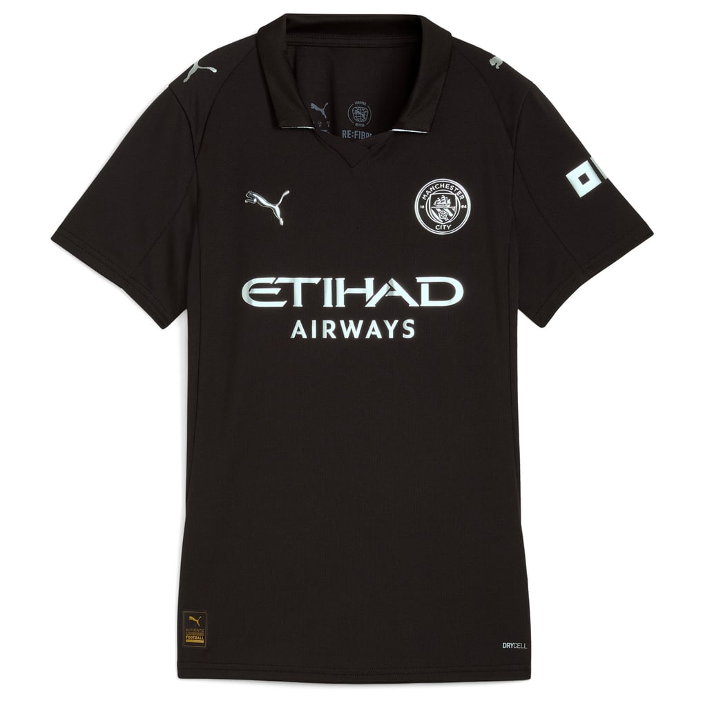 Manchester City PUMA Away Shirt 2025-26 - Womens with Haaland 9 printing